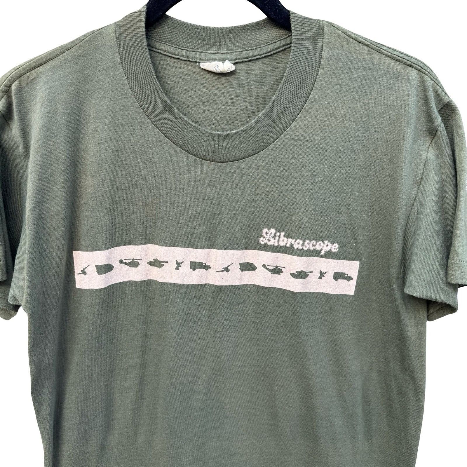 Vintage Librascope Vintage Military Tech T-Shirt Mens Small Olive Gr Size US S / EU 44-46 / 1 - 3 Thumbnail