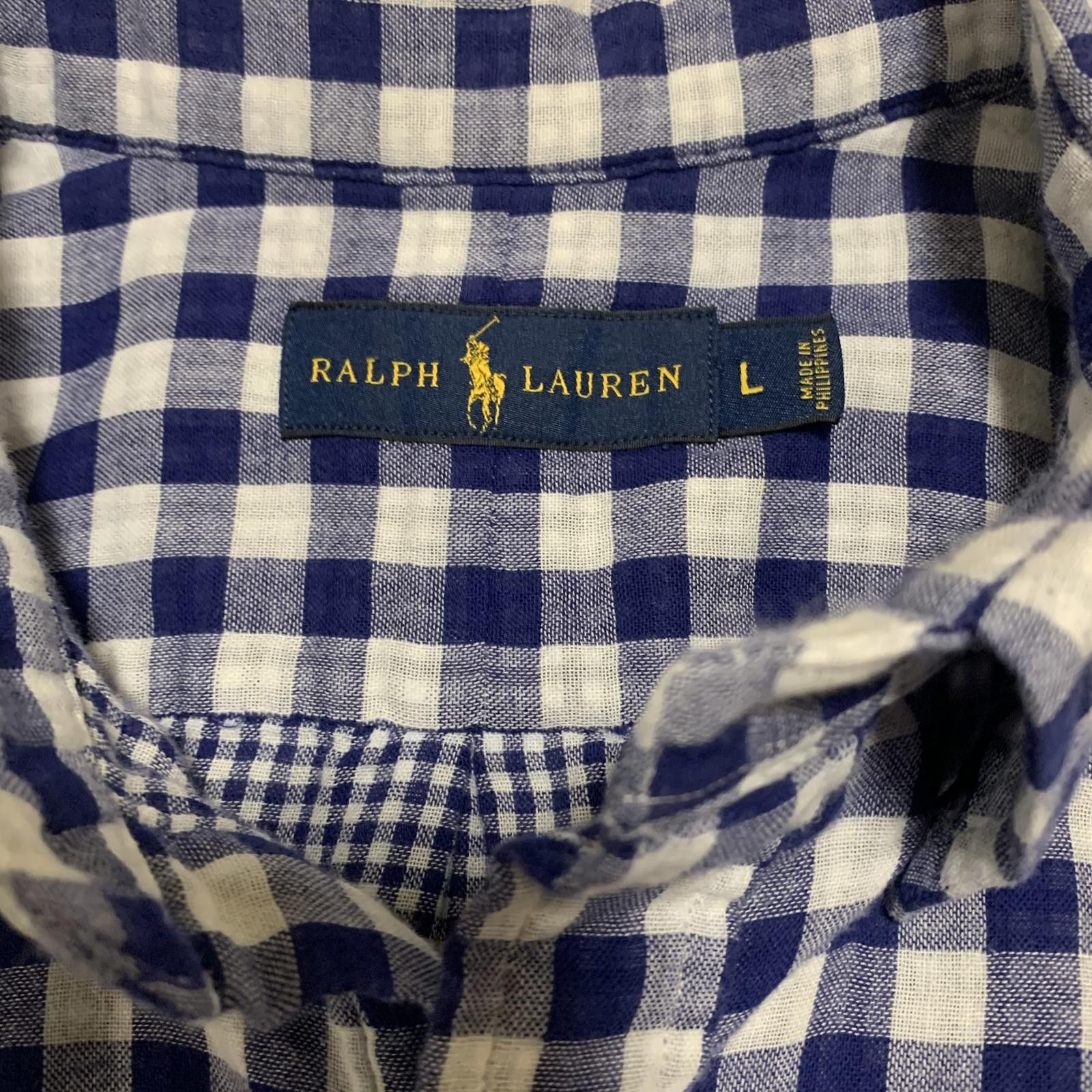 Polo Ralph Lauren Ralph Lauren Men's L Blue White Checkered Shirt Size US L / EU 52-54 / 3 - 3 Thumbnail