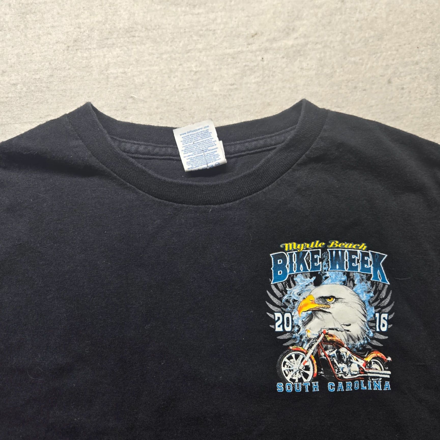 Vintage Carolina Shirt Men 2016 Myrtle Beach South Carolina Bike Week Short Sleeve Crew Neck Black M Medium Logo Graphic Print Century Size US M / EU 48-50 / 2 - 3 Thumbnail