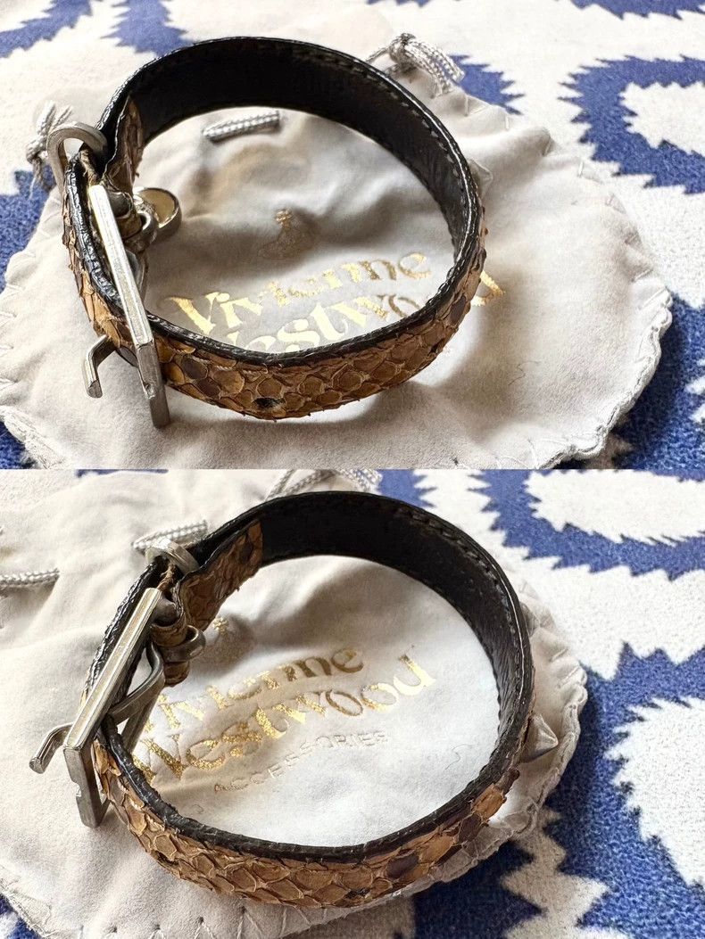 Vivienne Westwood Vivienne Westwood Tan crocodile skin bracelet with rivets Size ONE SIZE - 4 Thumbnail