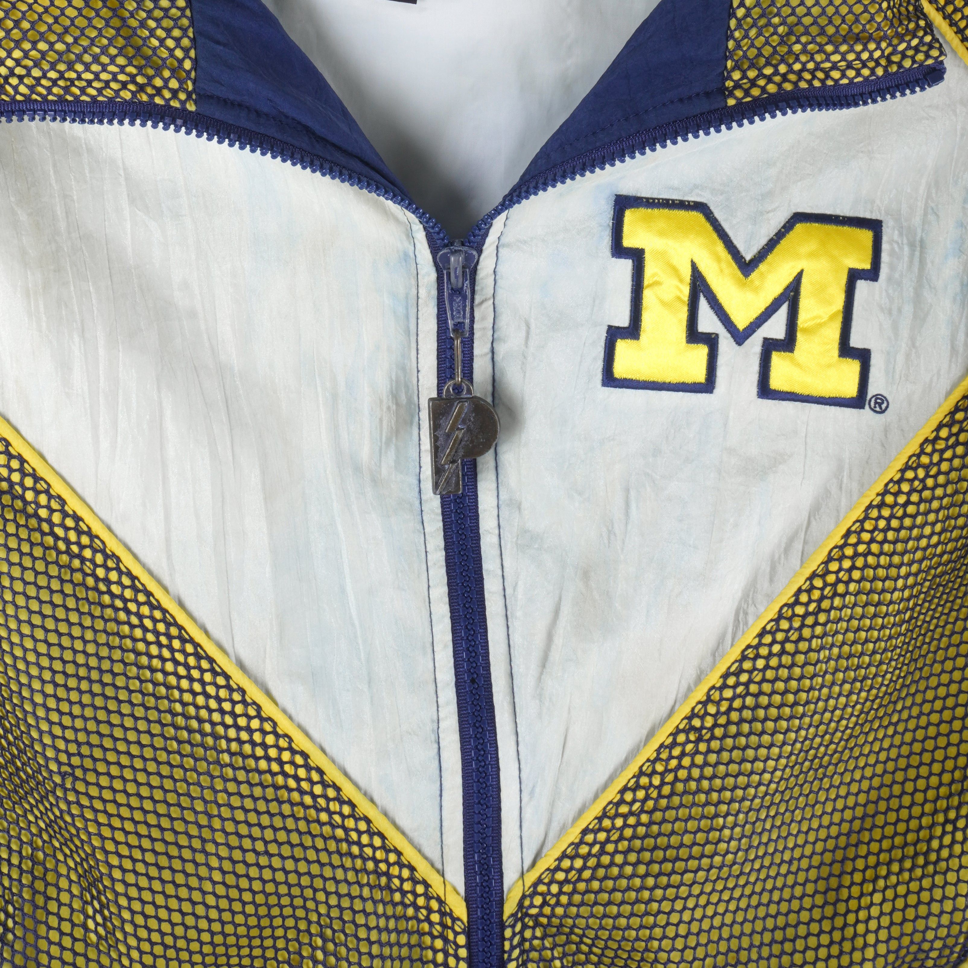 Pro Player Michigan Wolverines Mesh Zip Up Windbreaker 1990s Size US L / EU 52-54 / 3 - 6 Thumbnail
