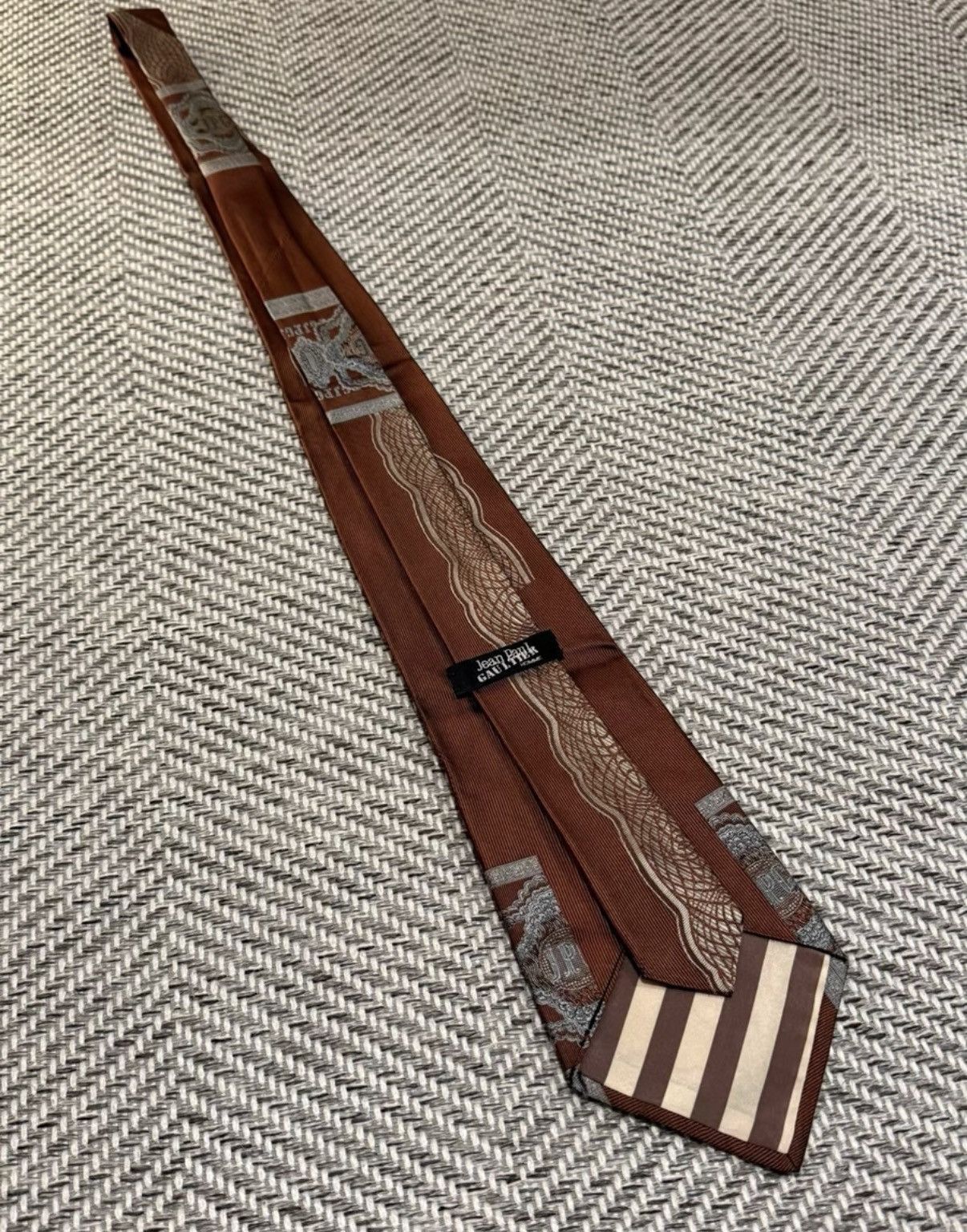 Jean Paul Gaultier Jean Paul Gaultier Geometric Emblem Woven Tie K24 Size ONE SIZE - 4 Thumbnail