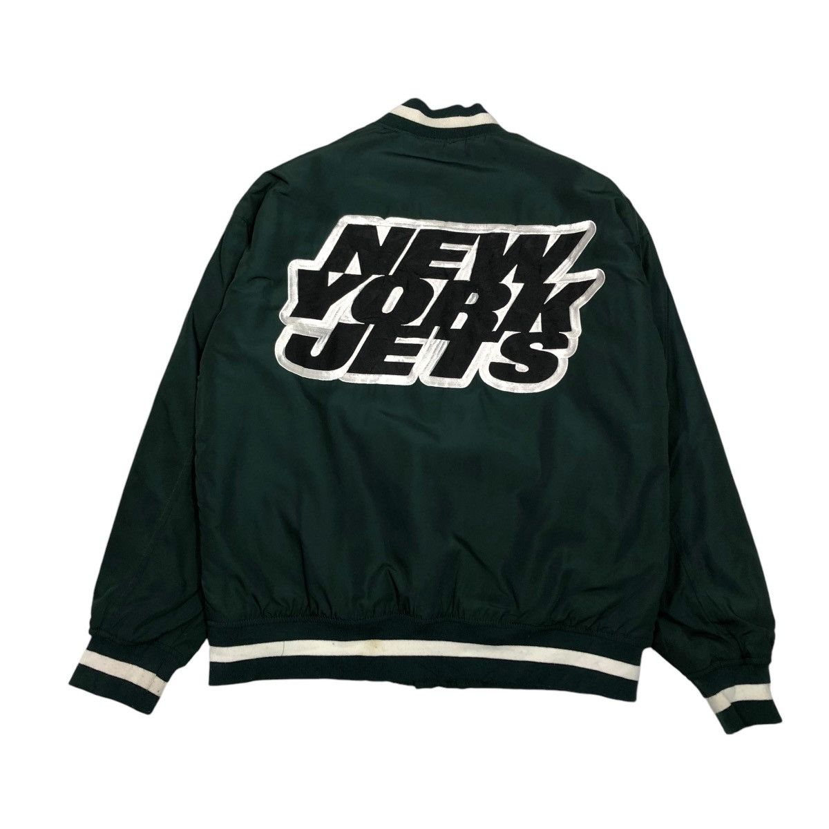 NFL 🔥VINTAGE BOMBER JACKET NFL NEW YORK JETS BIG LOGO Size US M / EU 48-50 / 2 - 2 Thumbnail