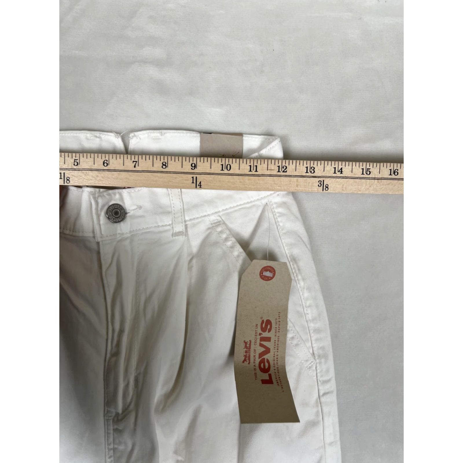 Levi's Levi's Pants Womens 24 White Twill Chino Wide-Leg Pleated Stretch Irregular Size 42" / US 20 - 6 Thumbnail