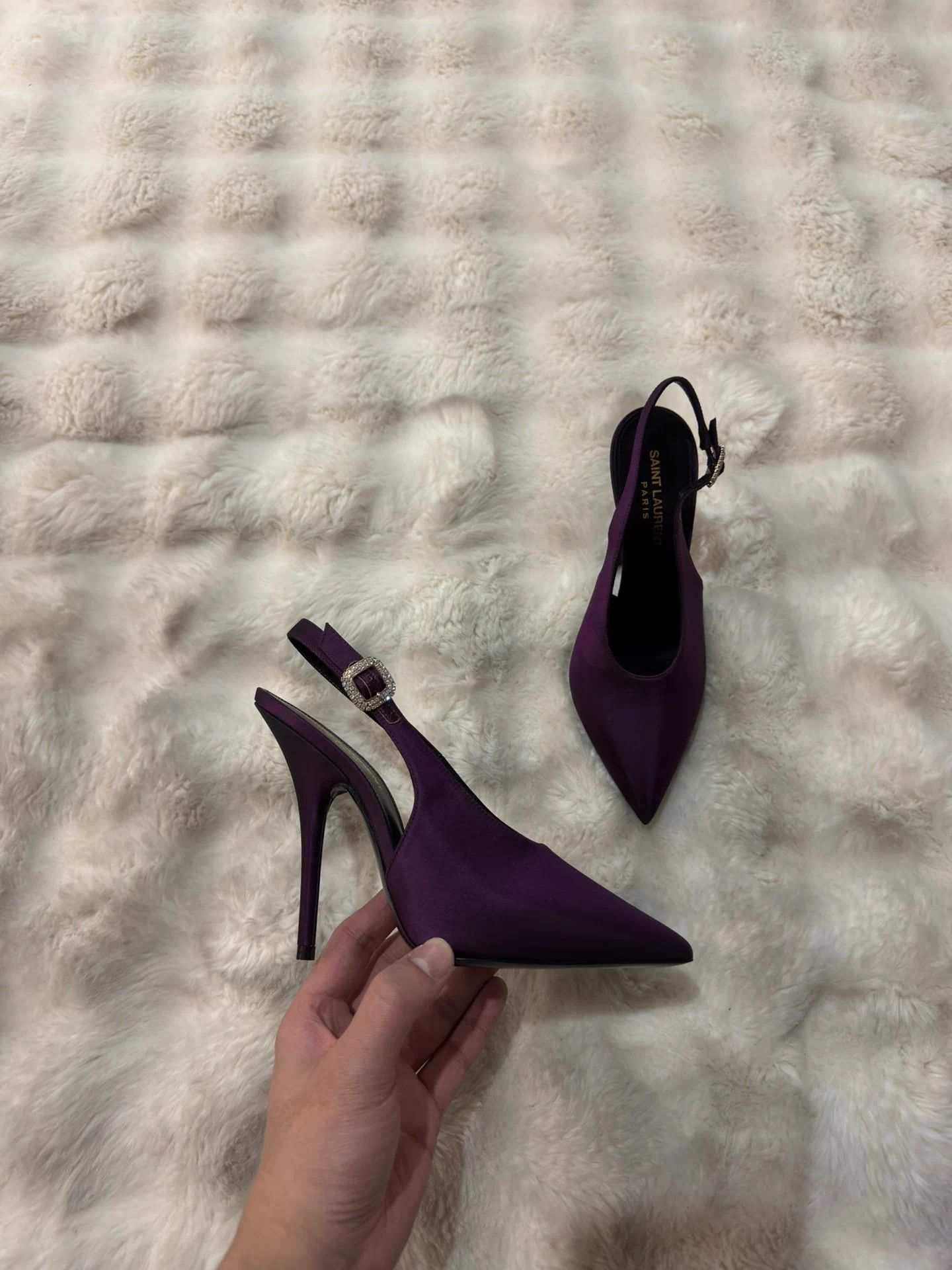 Saint Laurent Paris Saint Laurent YSL new rhinestone gradient purple Size US 6 / IT 36 - 5 Thumbnail