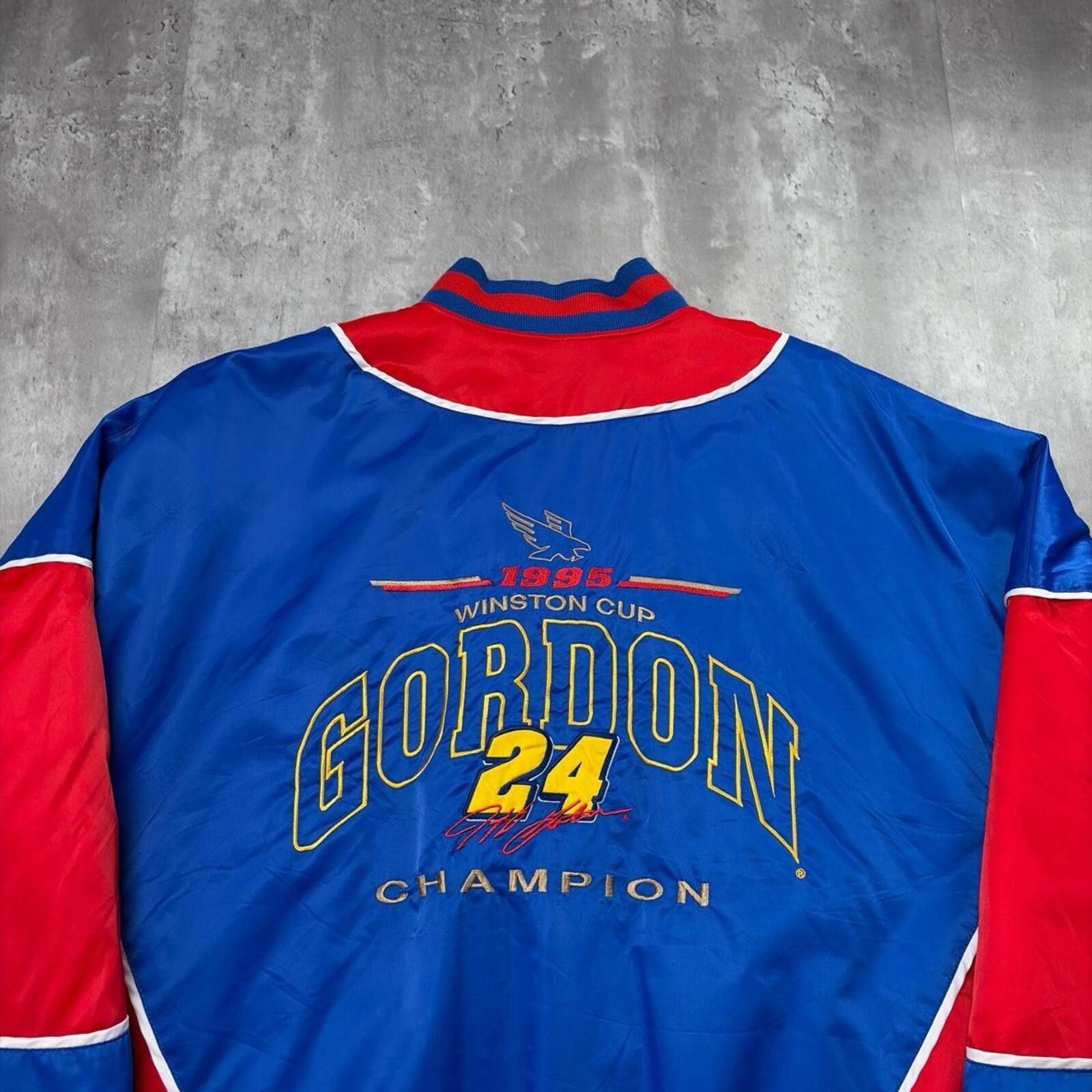 Nutmeg Vtg Nutmeg Jeff Gordon 1995 Winston Cup NASCAR Satin Jacket Size US XL / EU 56 / 4 - 4 Thumbnail