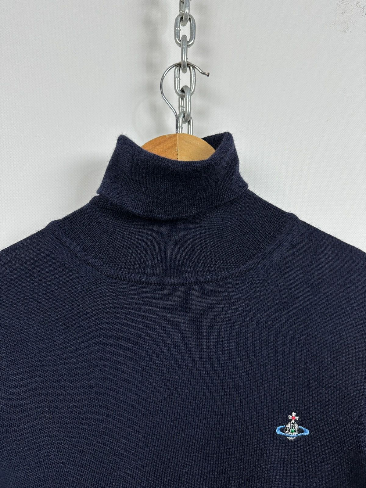Vivienne Westwood Vivienne Westwood Navy Blue Turtleneck Wool Jumper Sweater Size US S / EU 44-46 / 1 - 12 Thumbnail
