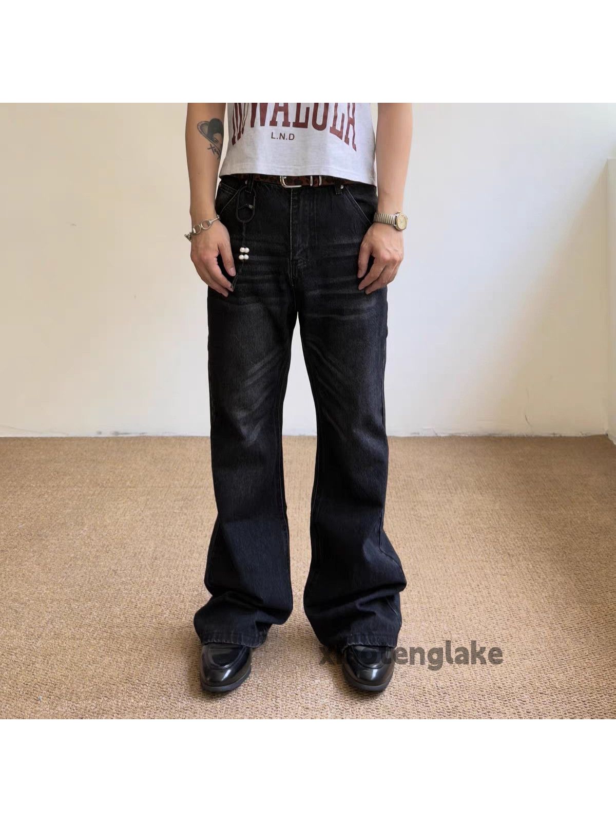 Jean zx Loewe Dior celine style bootcut flared distressed jeans Size US 28 / EU 44 - 3 Thumbnail