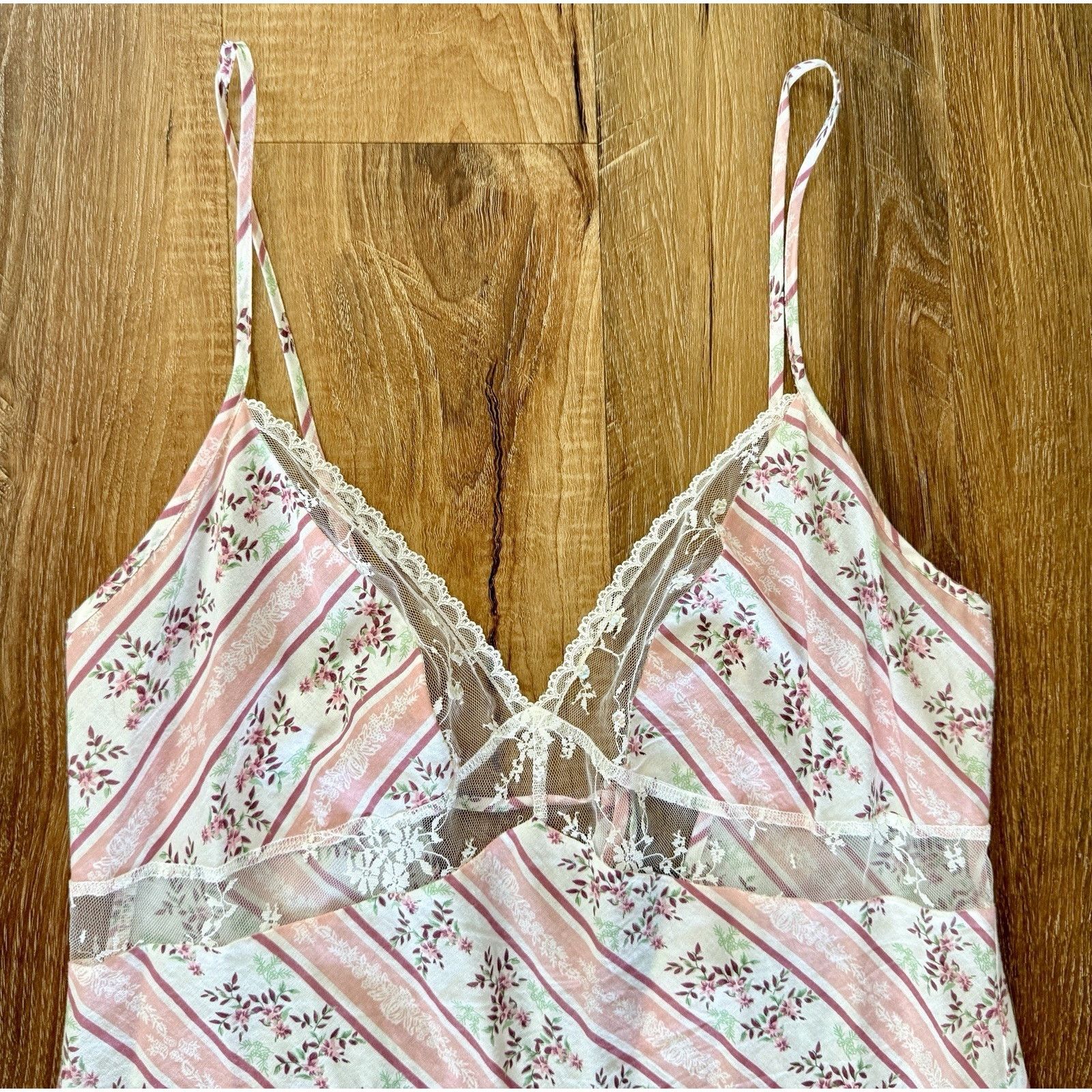 Victoria's Secret VTG Victoria's Secret Long Pink White Floral Nightgown Size ONE SIZE - 8 Thumbnail