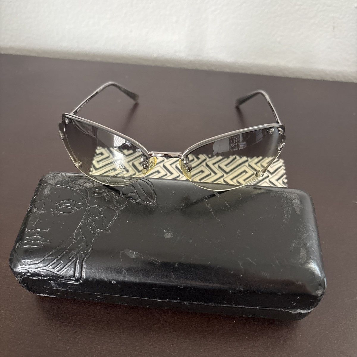 Versace Vintage 2000’s Versace Silver Grey Sunglasses Size ONE SIZE - 4 Thumbnail