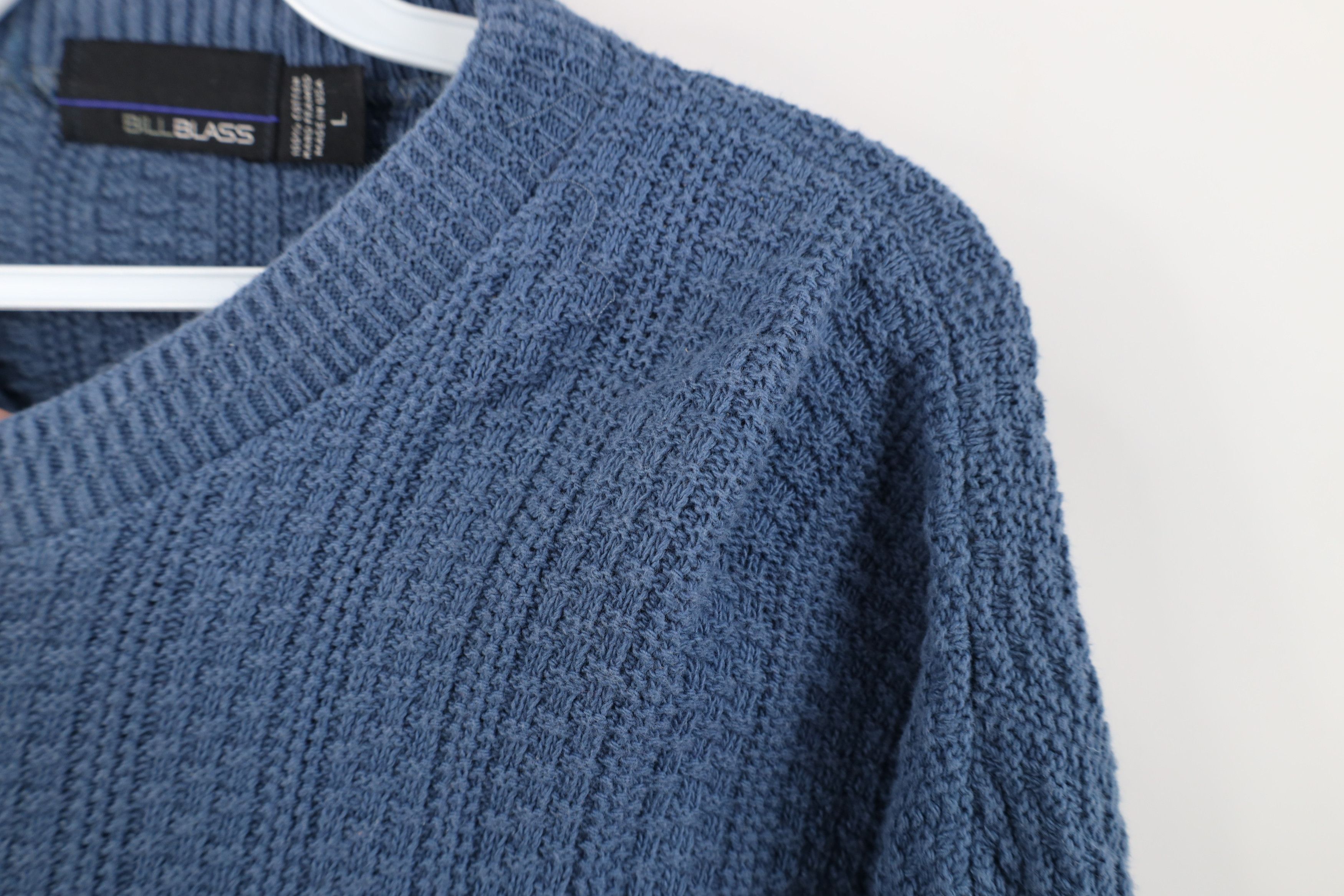 Vintage Vintage 90s Streetwear Framed Cotton Knit Sweater Blue USA Size US L / EU 52-54 / 3 - 4 Thumbnail