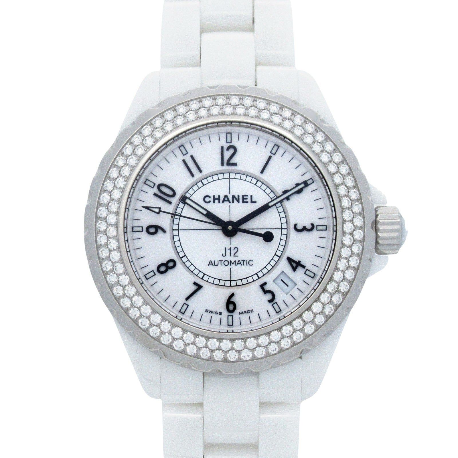 Chanel Chanel J12 Bezel Diamond Mens Watch Automatic Winding Ceramic White Size ONE SIZE - 1 Thumbnail