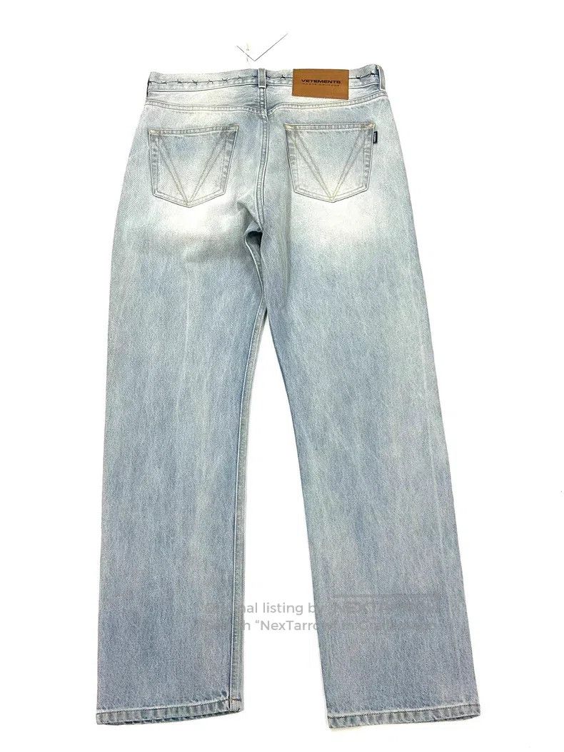 Vetements Vetements size M Sanskrit Thorn Pattern Printed Blue Denim Size US 27 - 2 Thumbnail