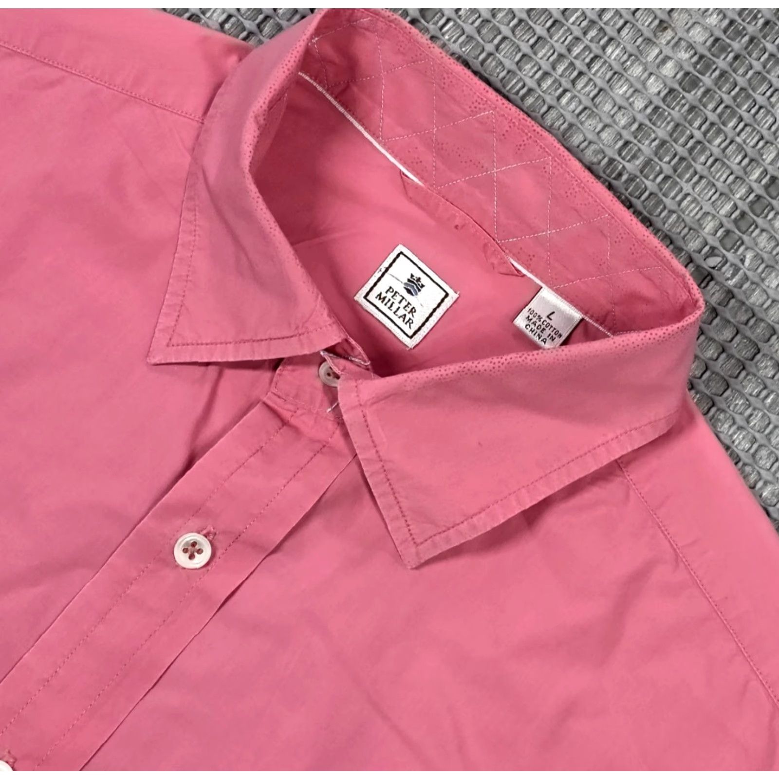 Peter Millar Peter Millar ShirtMens Long Sleeve Button-Up Pink Lightweight Cotton Regular(Size L) Button-Down Collared Size US L / EU 52-54 / 3 - 5 Thumbnail