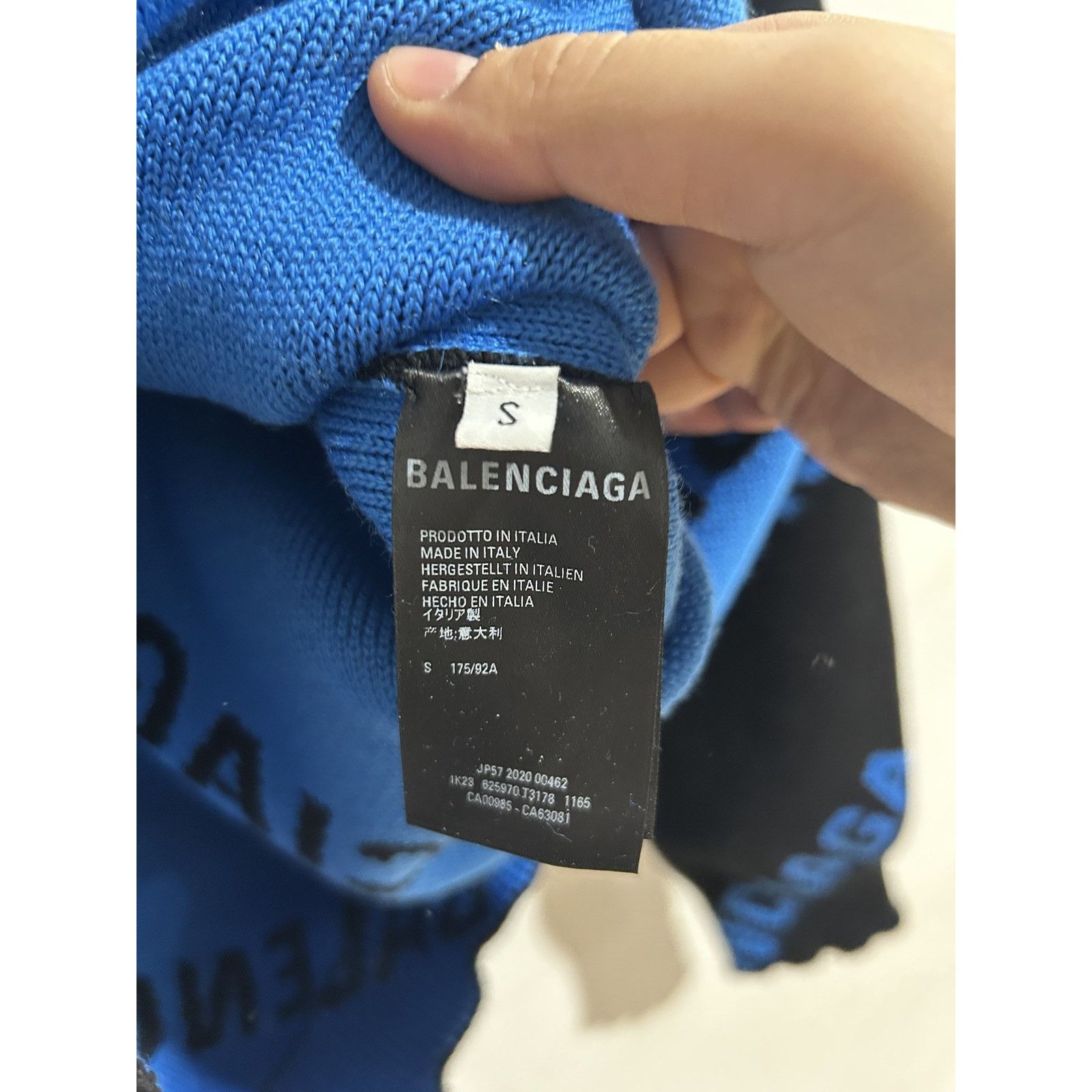 Balenciaga BALENCIAGA BLUE MONOGRAM SWEATER SIZE SMALL PREOWNED Size US S / EU 44-46 / 1 - 6 Thumbnail