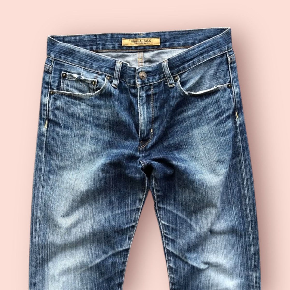 Jun Takahashi × Uniqlo VINTAGE UNIQLO S-001 DISTRESSED SLIM FIT STRAIGHT JEANS Size US 31 - 7 Thumbnail