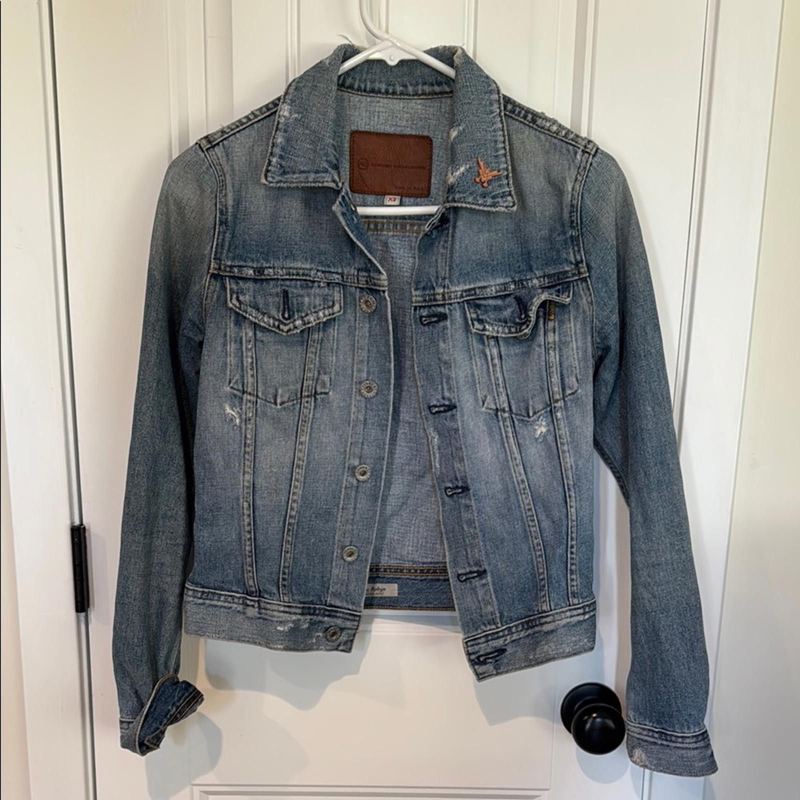 AG Adriano Goldschmied Adriano Goldschmied | The Robyn Distressed denim Jacket XS Size XS / US 0-2 / IT 36-38 - 1 Thumbnail