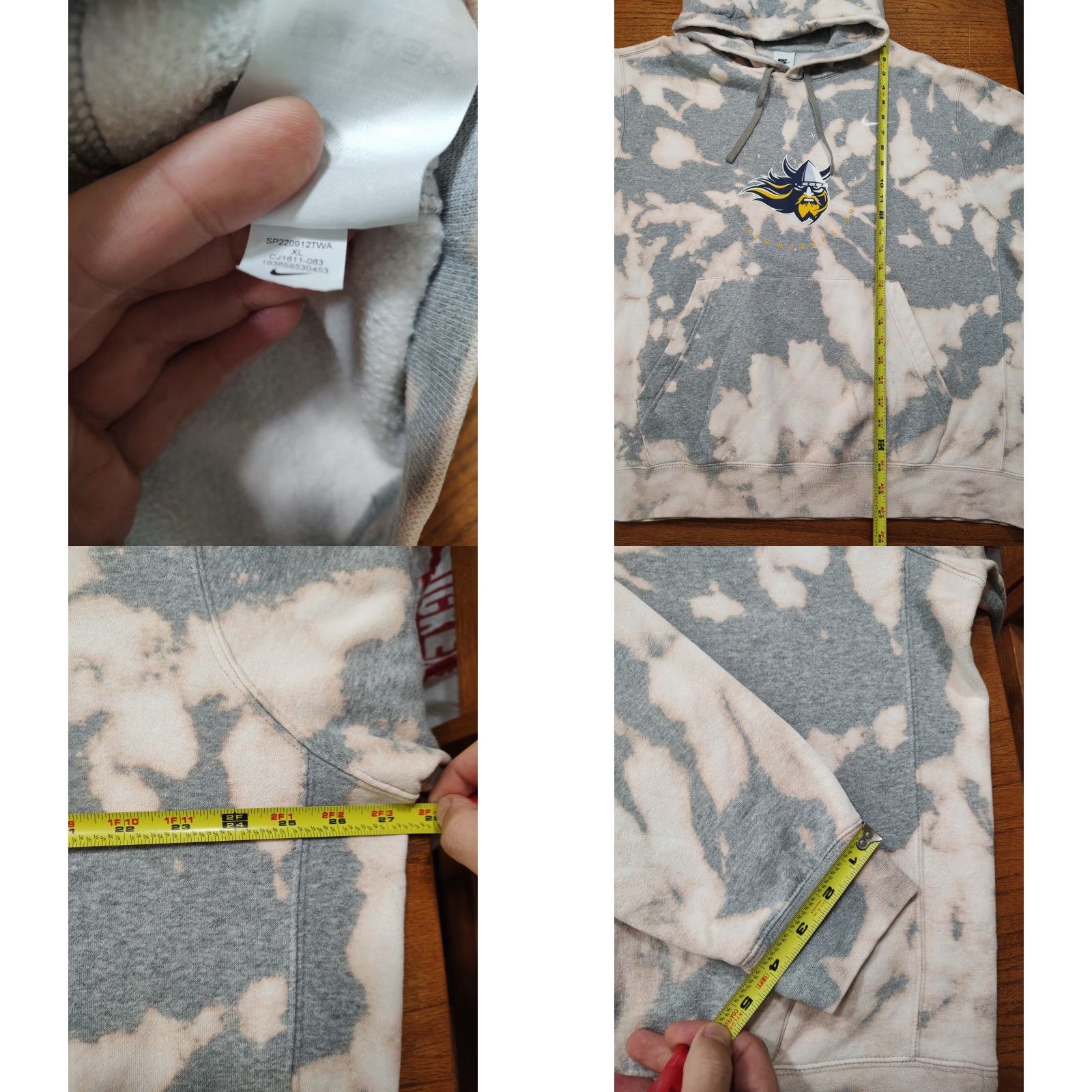 Nike Nike Sweatshirt Hoodie Mens XL Gray Tie Dye Viking 90s Hip Hop Colorful Sports Pullover Card Size US XL / EU 56 / 4 - 8 Thumbnail