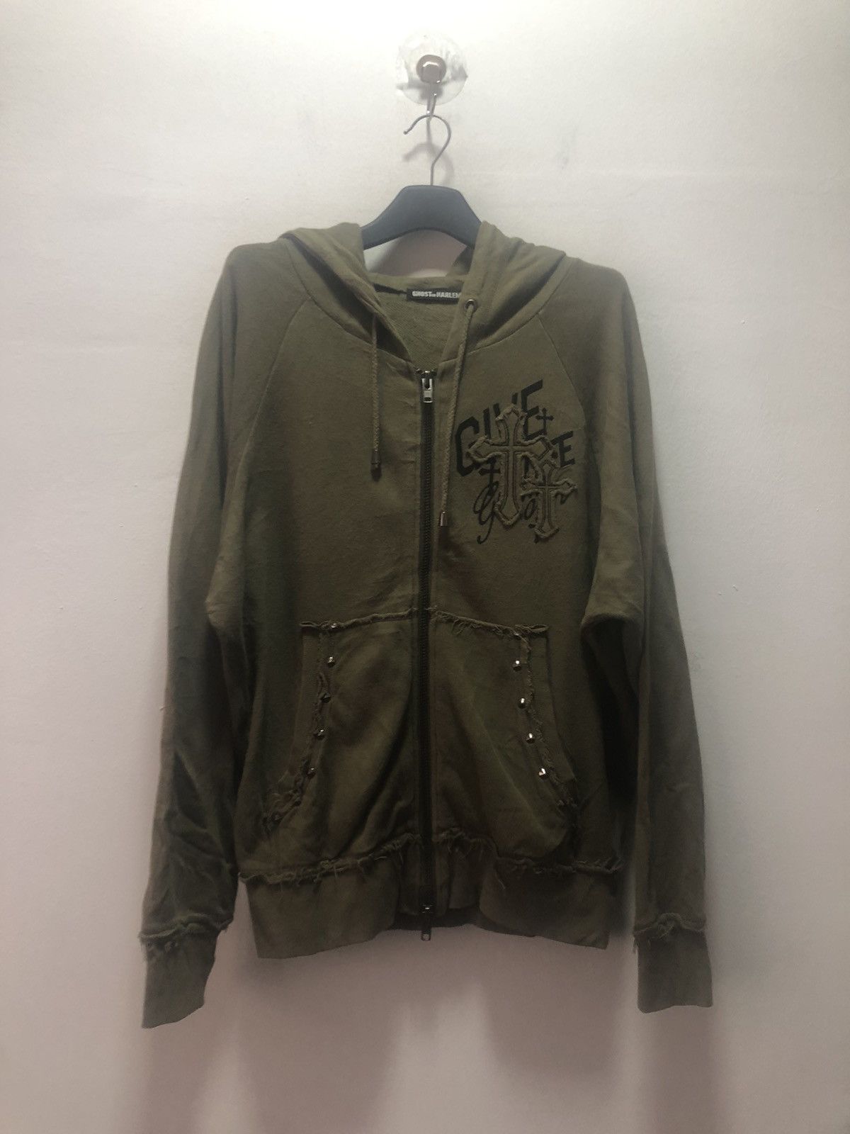 If Six Was Nine × Japanese Brand × Seditionaries GHOST OF HARLEM Hoodie Punk Studded Big Cross Heart Size US L / EU 52-54 / 3 - 2 Thumbnail