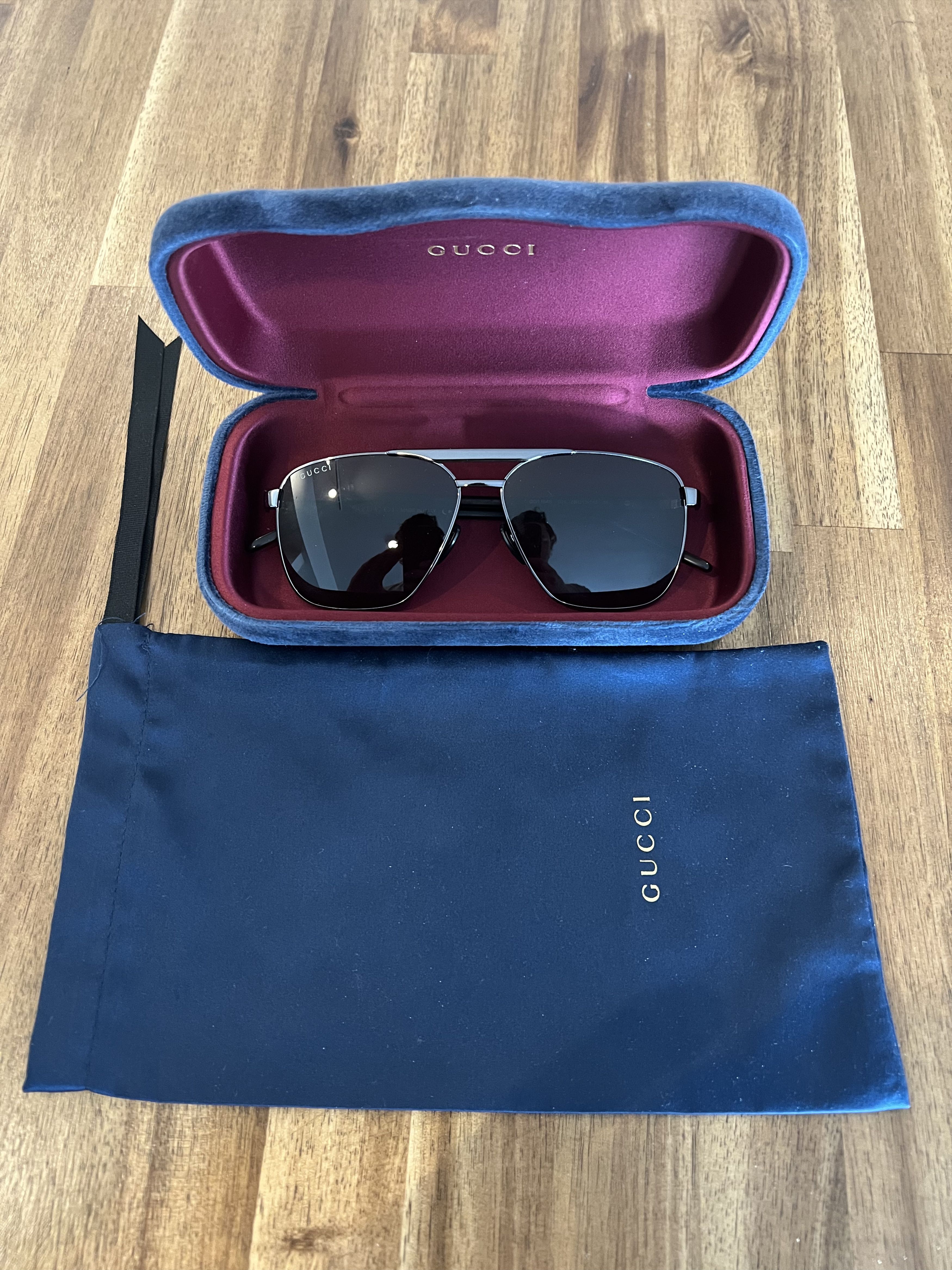 Gucci Gucci GG1164S Aviator Sunglasses Tortoise Frame Size ONE SIZE - 1 Thumbnail