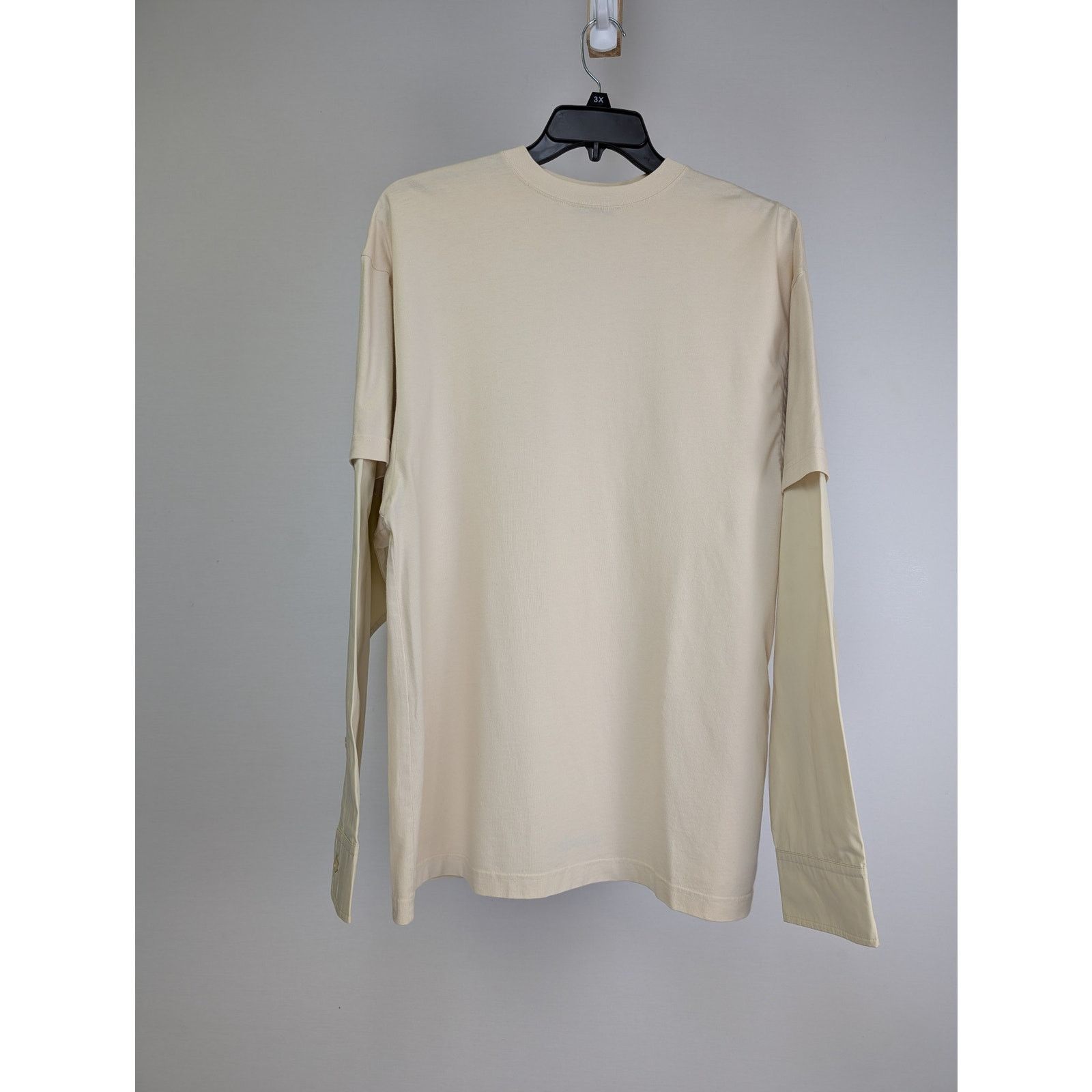 Balenciaga o1rshd1 BAL Back Hem Vintage Jersey Sweatshirt in Beige Size US M / EU 48-50 / 2 - 1 Thumbnail