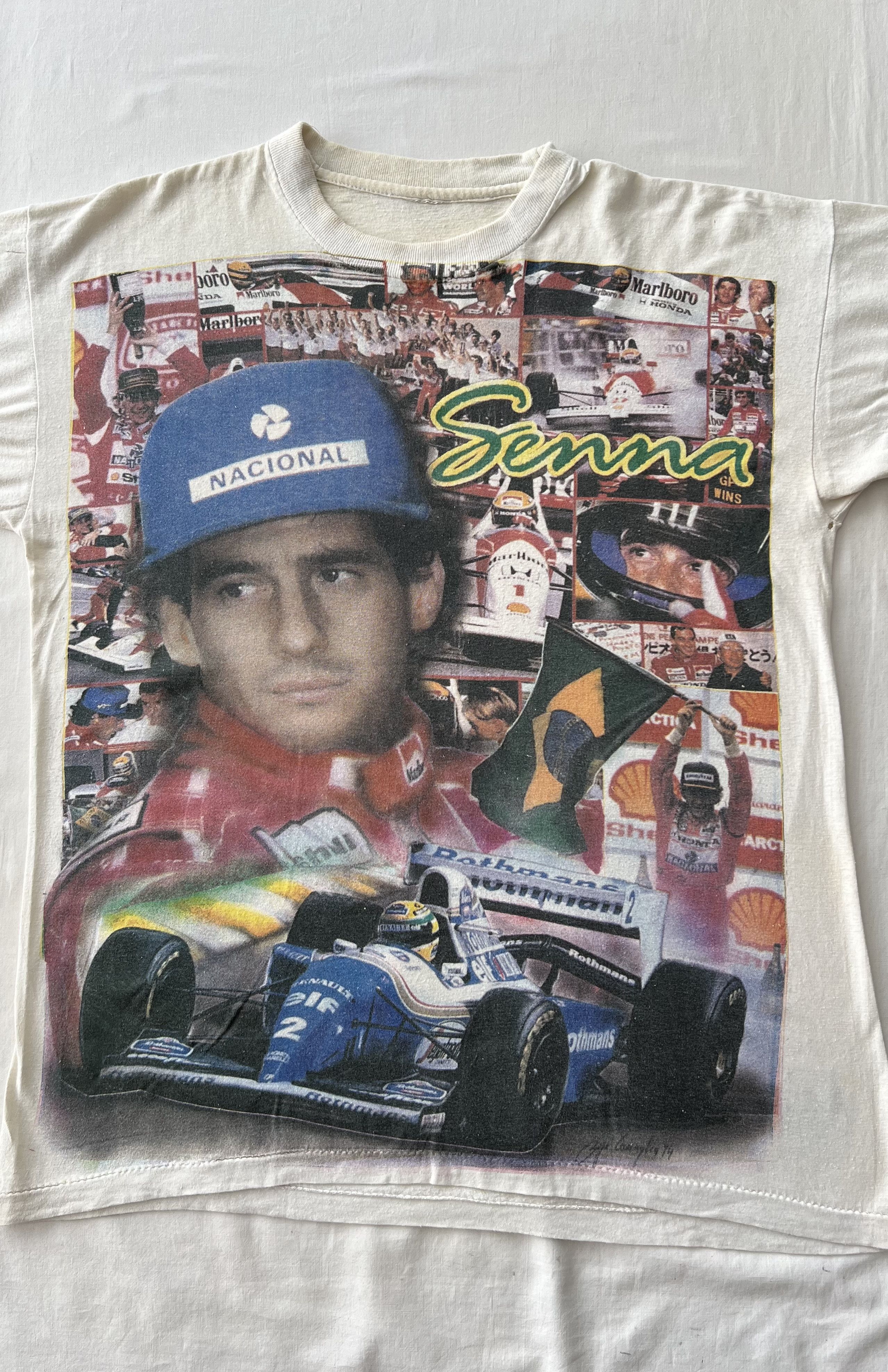 Formula 1 Vintage 90s Ayrton Senna Formula 1 F1 Renault AOP T-shirt Size US L / EU 52-54 / 3 - 3 Thumbnail