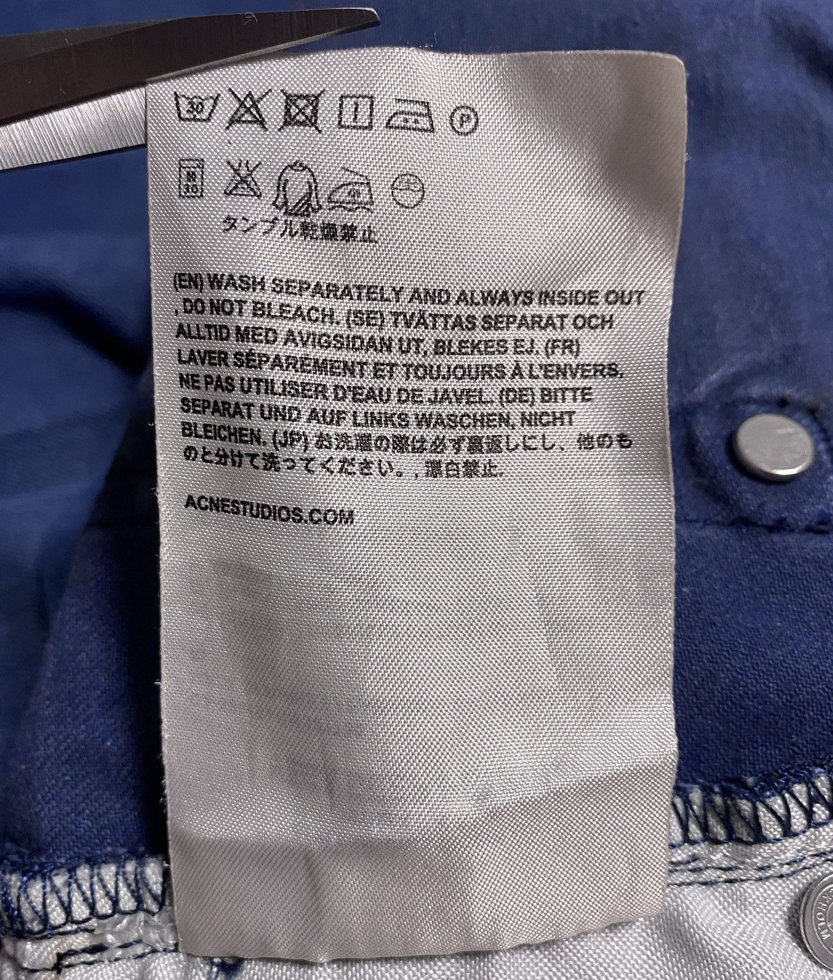 Acne Studios Acne Studios Vega Deep Petrol Washed Blue Stretch Jean Denim Size US 30 / EU 46 - 18 Thumbnail