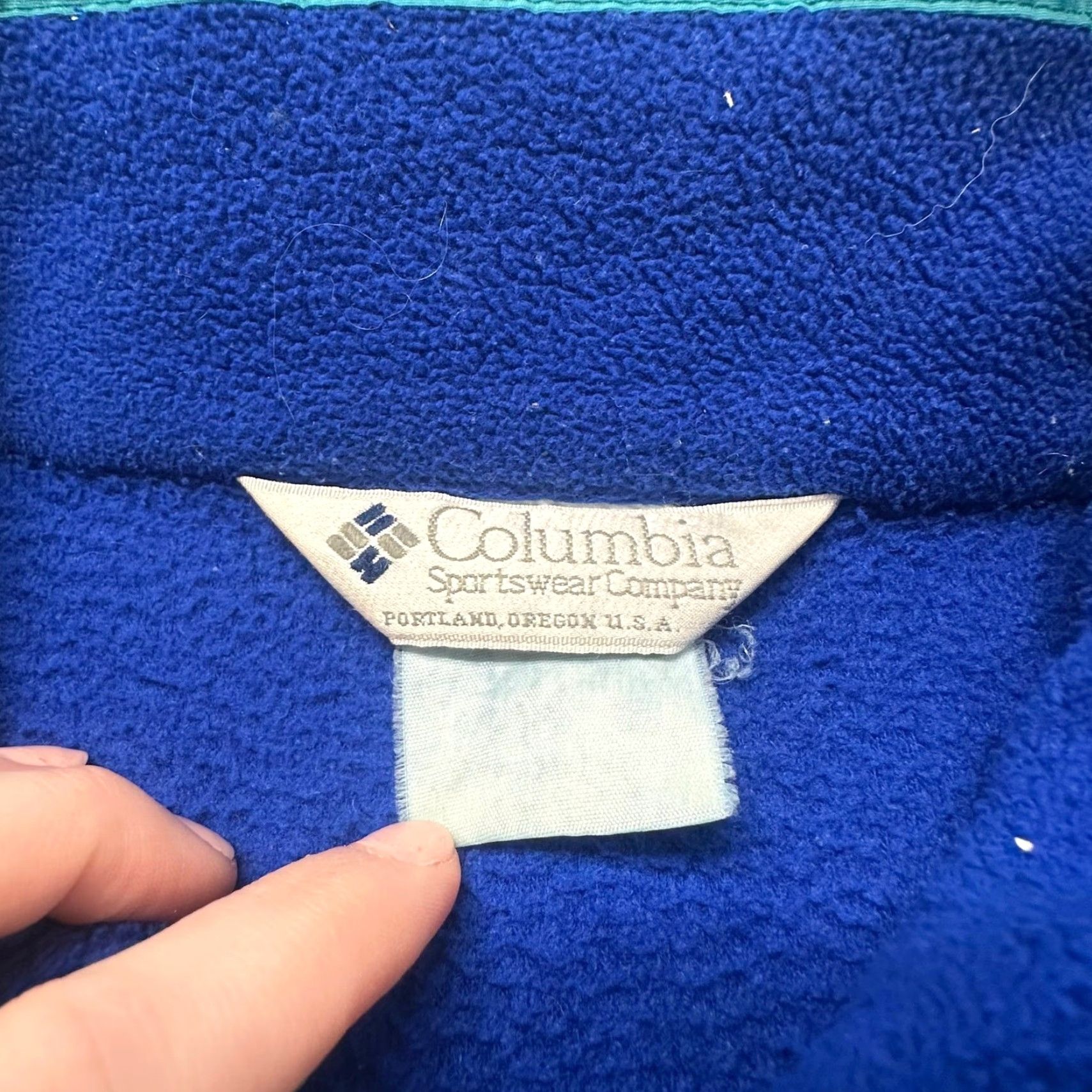 Altea VINTAGE Columbia Jacket Teal Blue Mens Large Zip Up Fleece Windbreaker Gorpcore Aqua Berry 90s Size US L / EU 52-54 / 3 - 3 Thumbnail