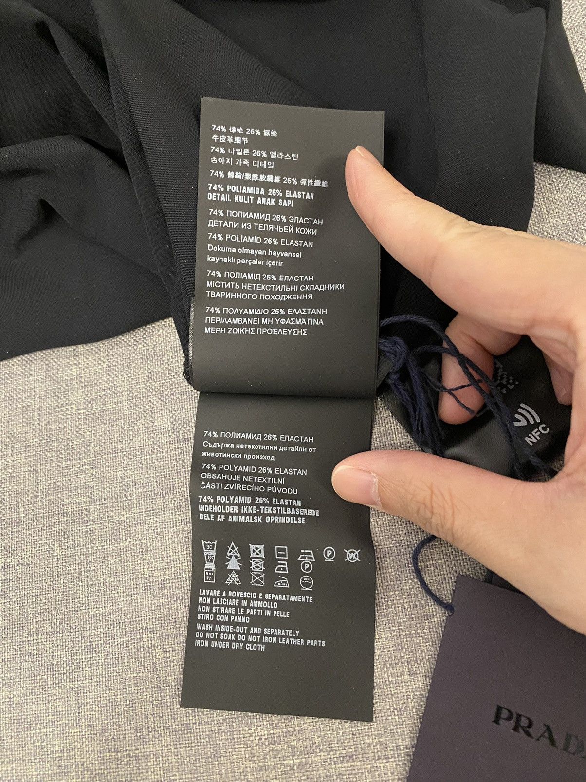 Prada Prada black technical nylon logo turtleneck jersey L Size US L / EU 52-54 / 3 - 9 Thumbnail