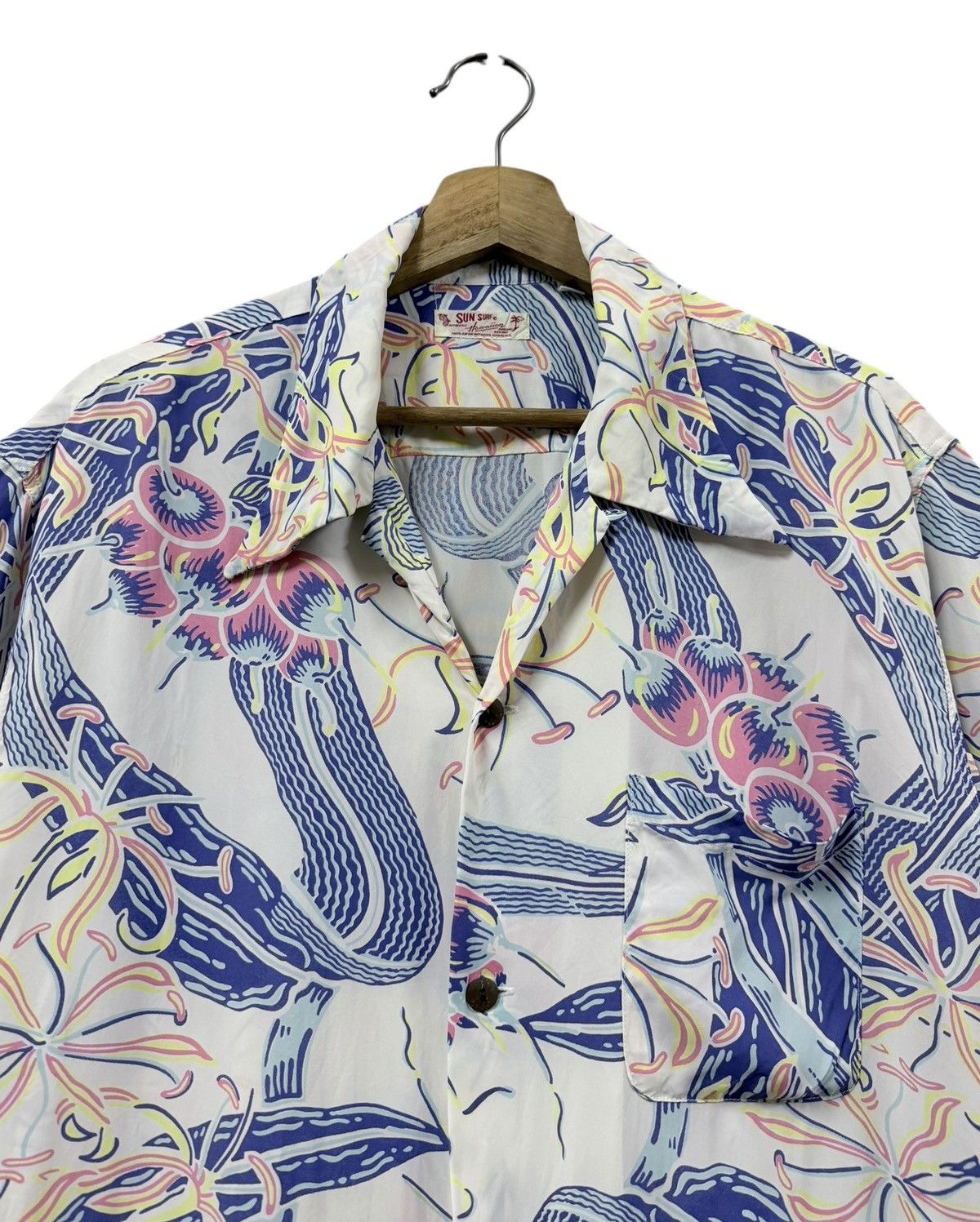 Sun Surf Vtg🔥90’s Sunsurf Camp Collar Hawaii Tranditional Japanese Size US L / EU 52-54 / 3 - 4 Thumbnail