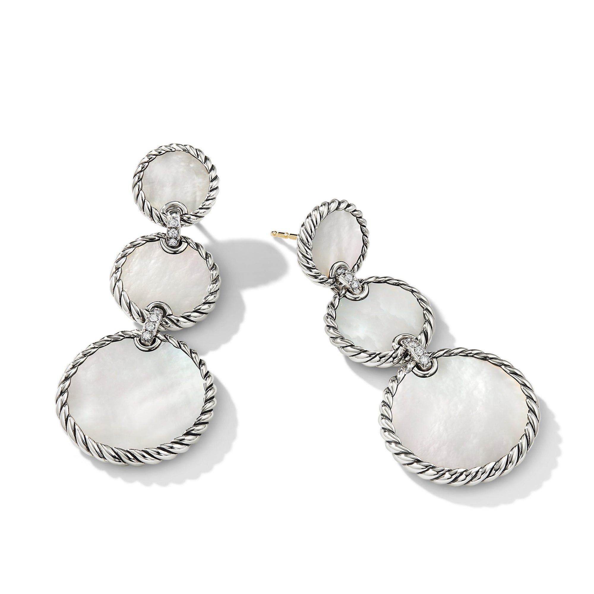 David Yurman o1w1db10525 E17018D Earrings in Sterling Silver with Diamond Size ONE SIZE - 2 Thumbnail