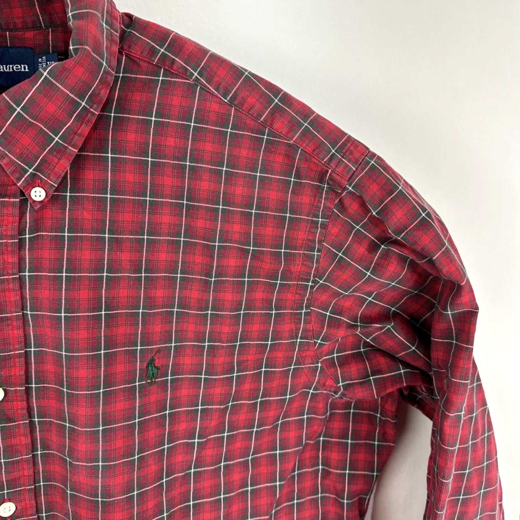 Polo Ralph Lauren Vintage Polo Ralph Lauren Mens Classic Fit Shirt XL Plaid Long Sleeve Button Red Size US XL / EU 56 / 4 - 5 Thumbnail
