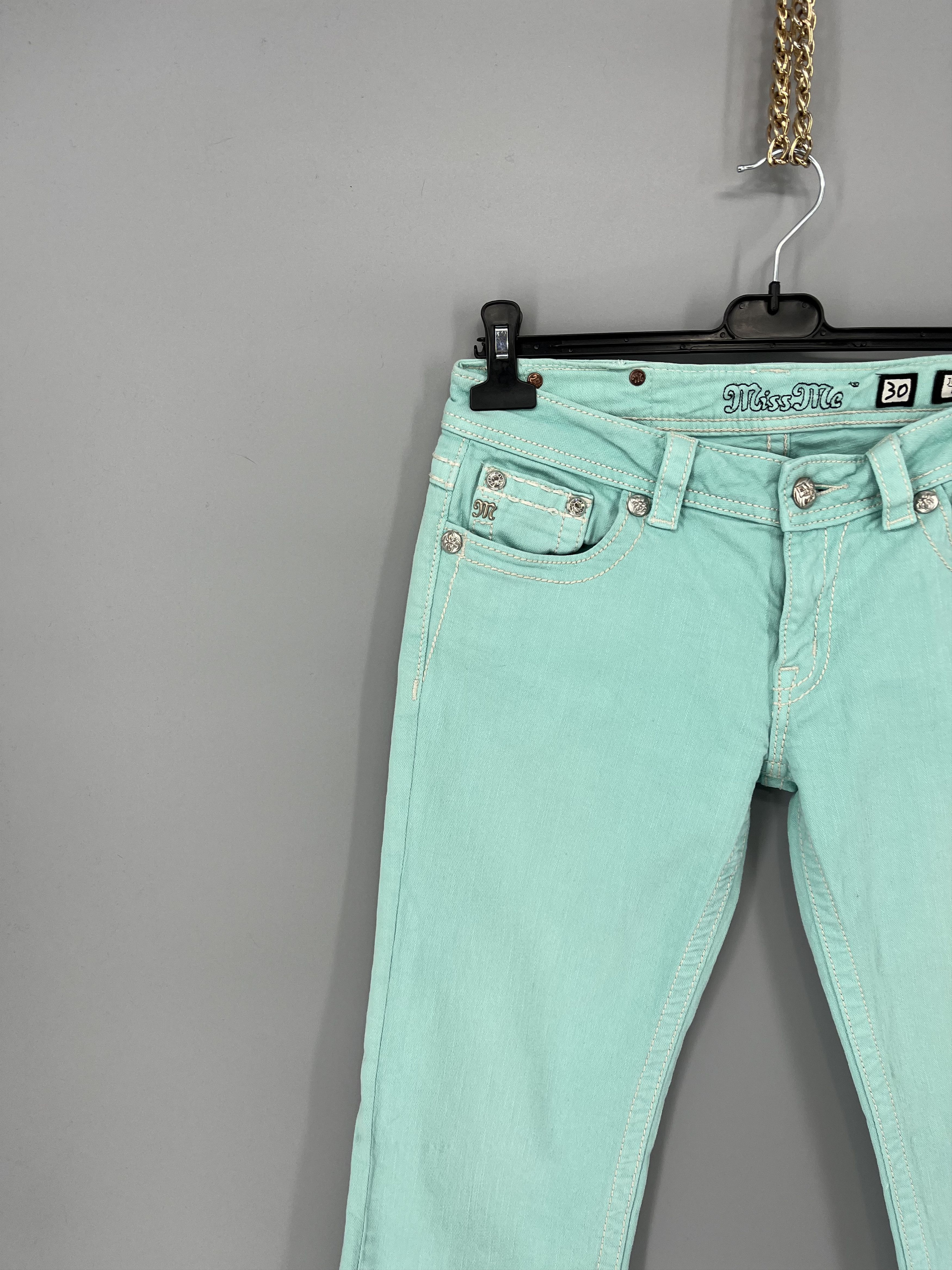Japanese Brand Miss Me Easy cropped Jeans Women's Size 30 Blue Denim Size 30" / US 8 / IT 44 - 4 Thumbnail