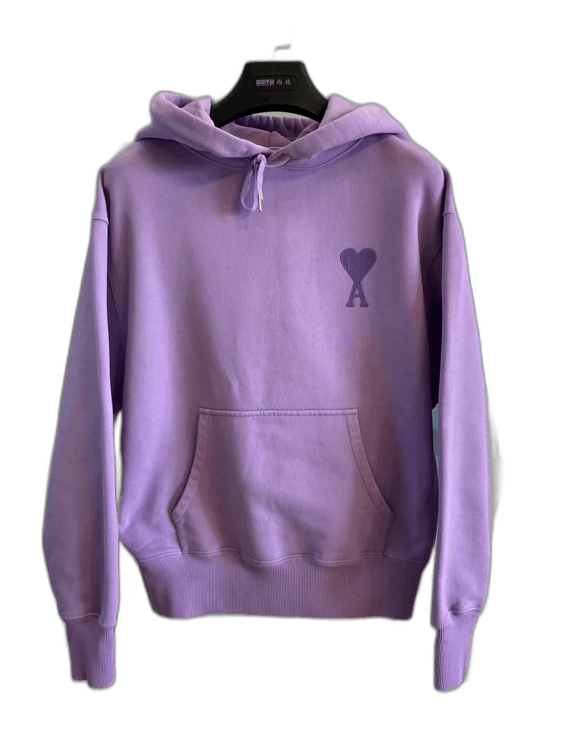 AMI Lavender Embroidered Heart Logo Hoodie Size ONE SIZE - 1 Thumbnail