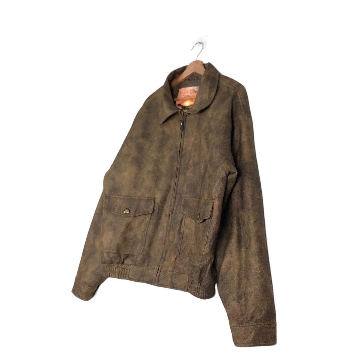 Japanese Brand 🔥Vtg Bomber Leather Jacket Parachute Nush Burg Military Size US L / EU 52-54 / 3 - 2 Thumbnail