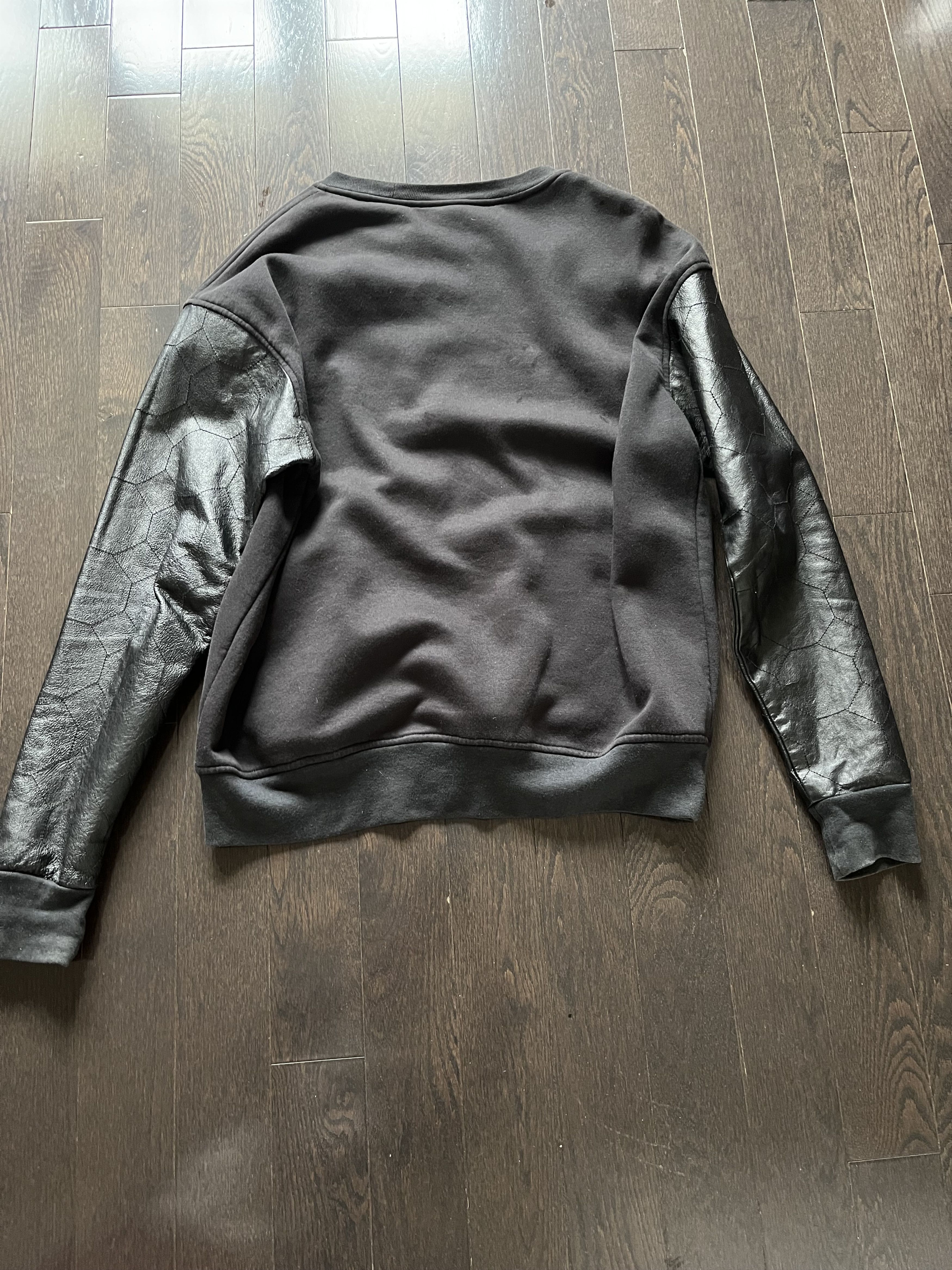 Iridium Iridium Black Crewneck Leather Sleeves & Neck Zipper Size US L / EU 52-54 / 3 - 7 Thumbnail