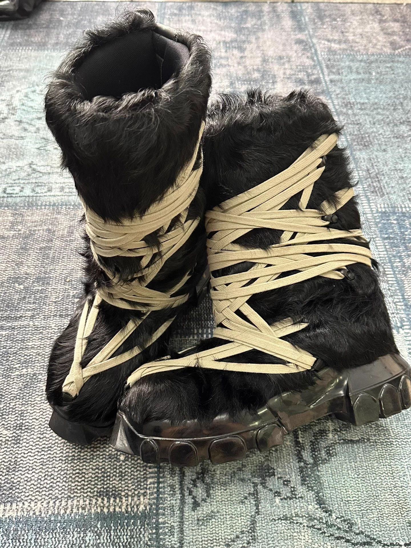 Rick Owens Rick Owens Frenzy Strap Horse Hair Boot Women's 38 Size US 8 / IT 38 - 1 Thumbnail