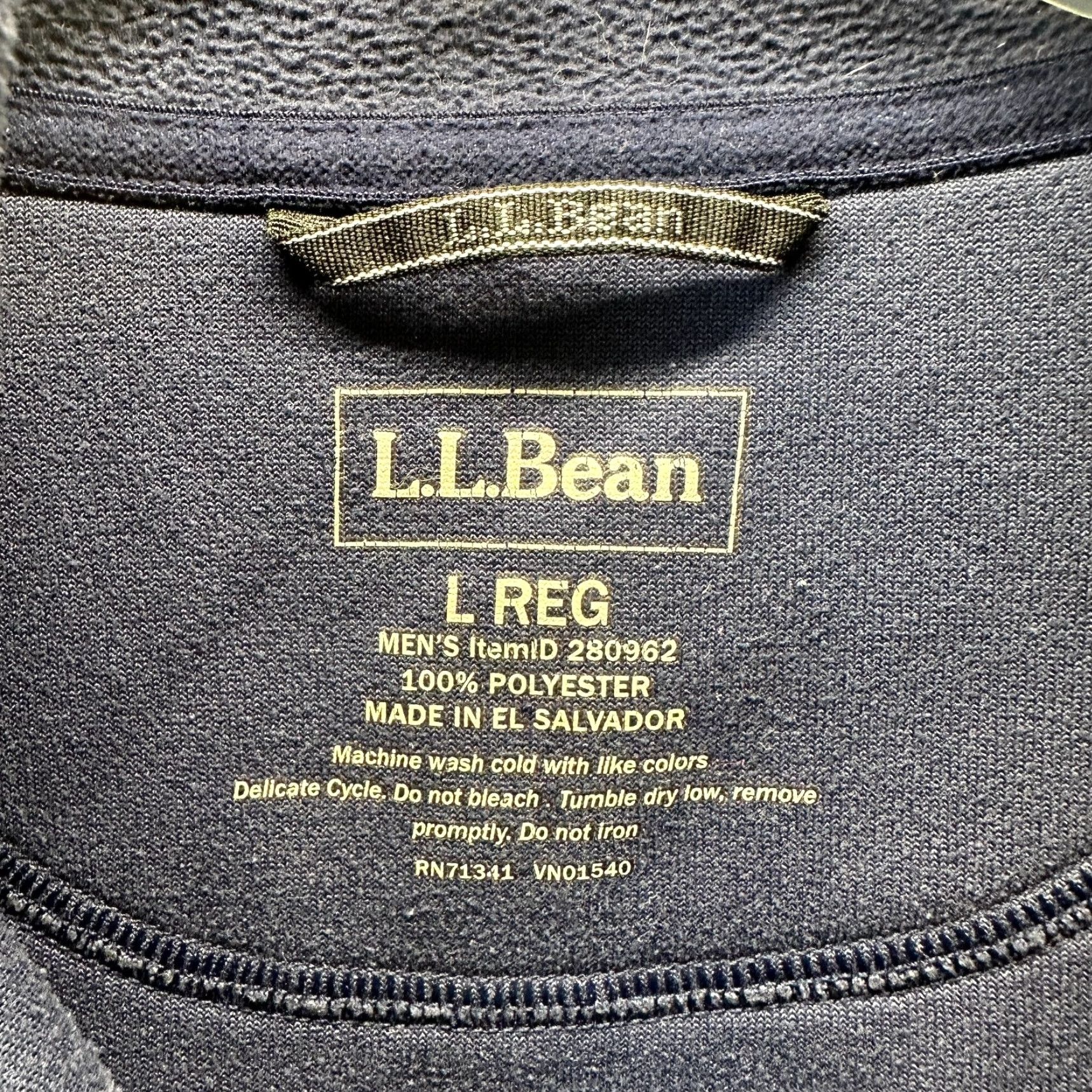 Vintage LL Bean Sweatshirt Adult Large Blue Fleece 1/4 Zip Mens Winter Casual Size US L / EU 52-54 / 3 - 6 Thumbnail