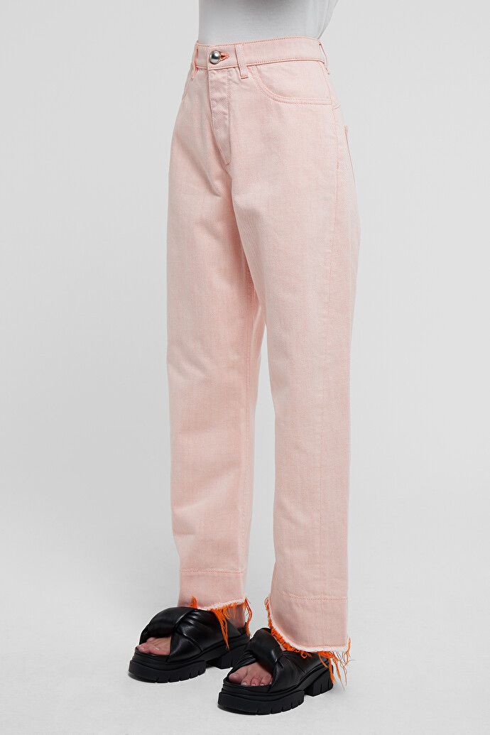 Jil Sander o1y1025 Denim Pant in Salmon Pink Size 26" / US 2 / IT 38 - 2 Thumbnail