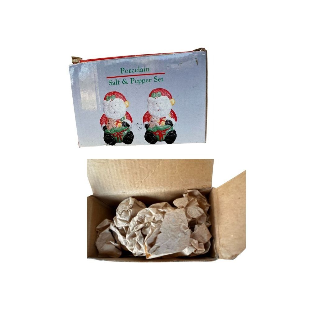 Handmade × Vintage Santa Claus Salt Pepper Shakers Christmas Bear New in Box Vi Size ONE SIZE - 10 Thumbnail
