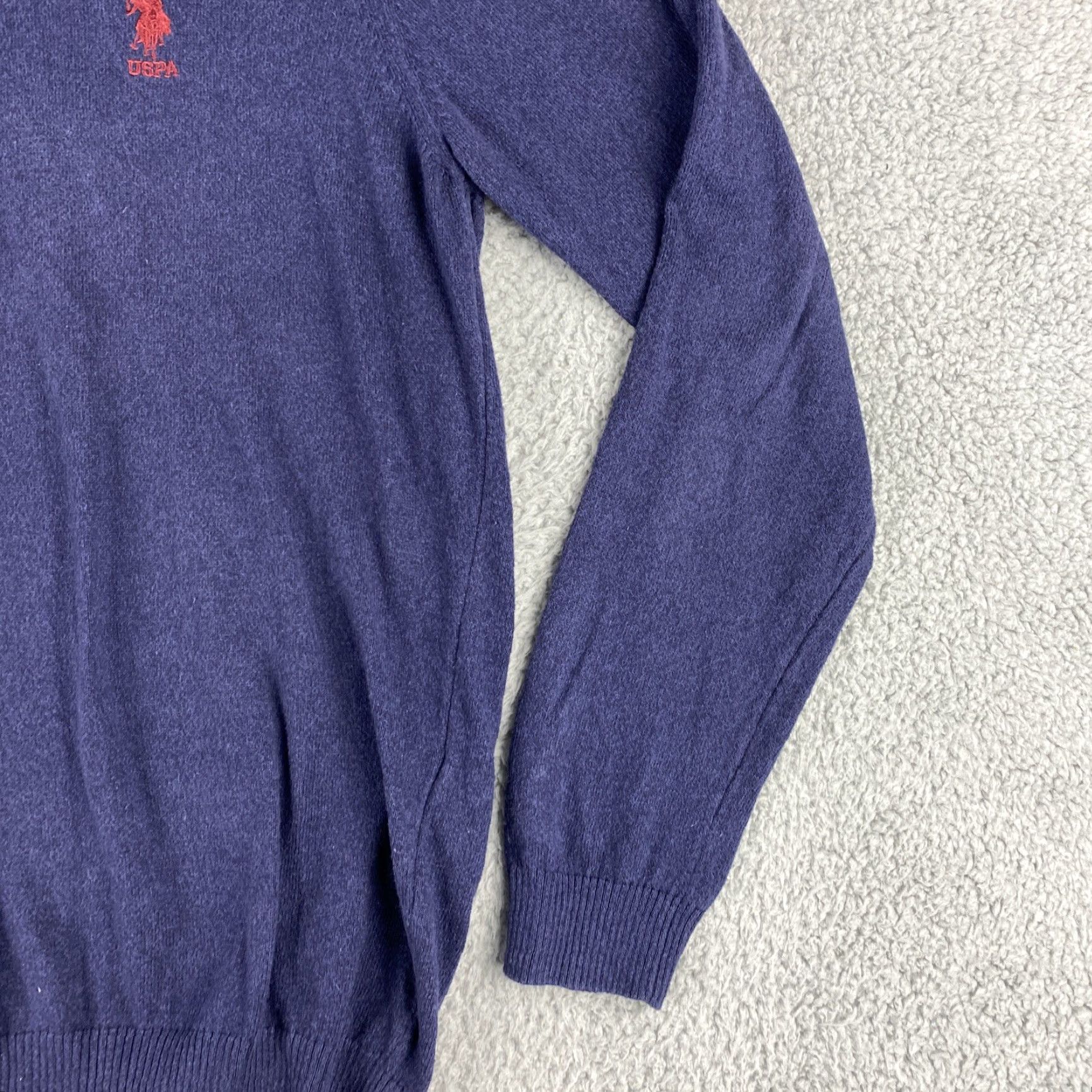 Vintage VINTAGE US Polo Assn. Sweater Long Sleeve Crew Neck Cable-Knit 100% Cotton Blue Size S Men Pullover 1/4 Zip Logo Golf Size US S / EU 44-46 / 1 - 2 Thumbnail