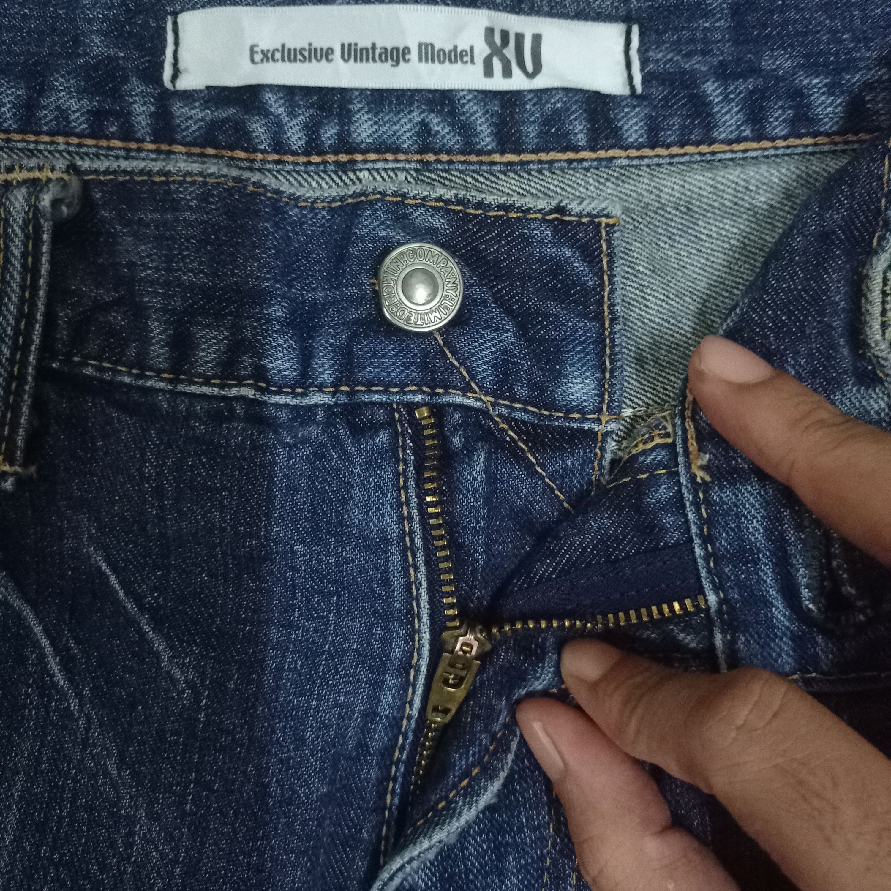 Edwin Exclusive Vintage Edwin XV Blue Wash Baggy Jeans 33x29 Size US 33 - 3 Thumbnail