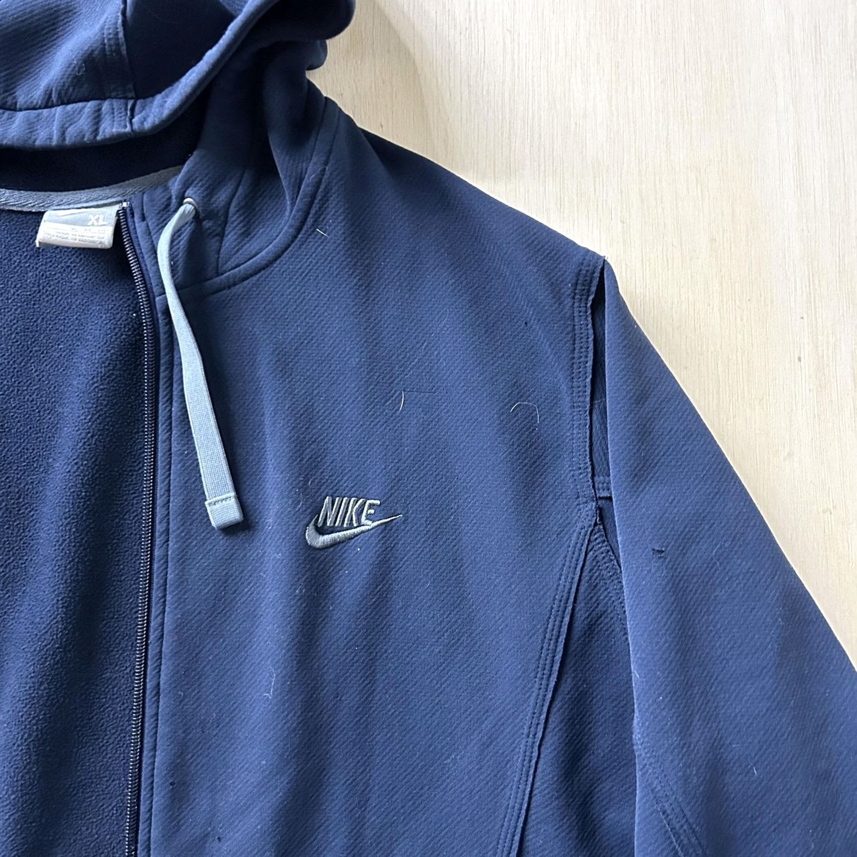 Nike Nike Hoodie Mens XL Blue Fleece Full Zip Swoosh Logo Sweatshirt Size US XL / EU 56 / 4 - 2 Thumbnail