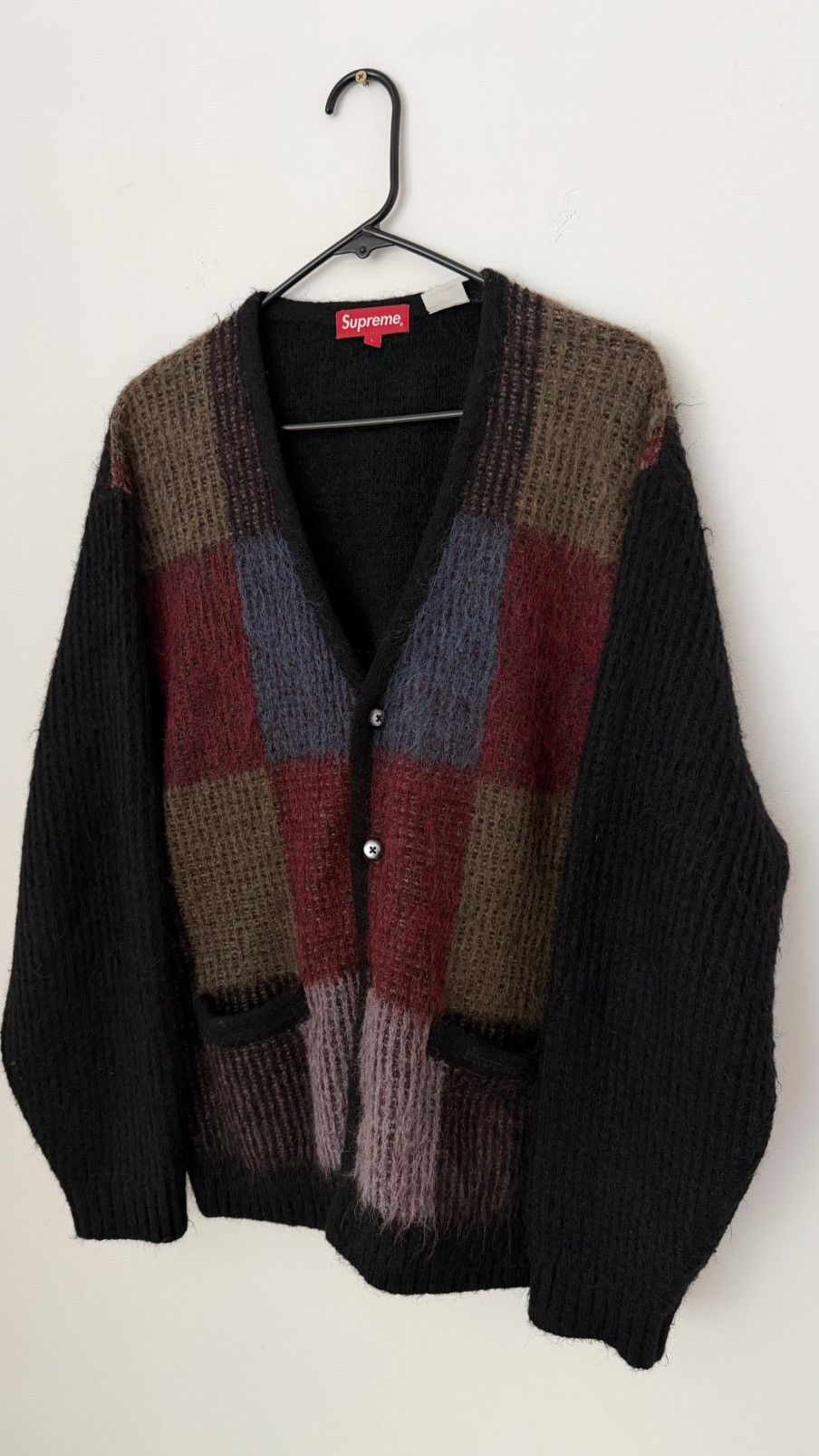 Supreme Supreme Brushed Grid Mohair Cardigan Size US L / EU 52-54 / 3 - 2 Thumbnail