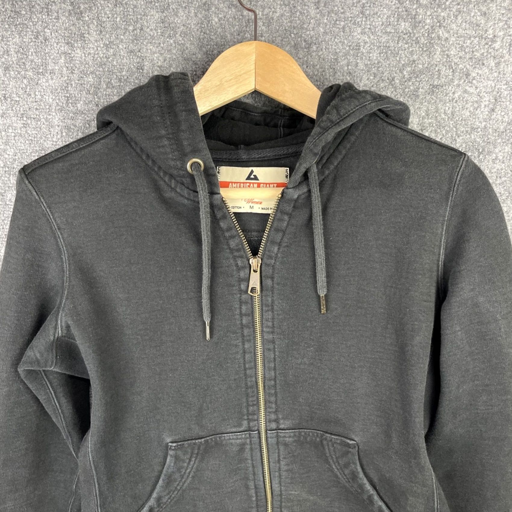 Vintage American Giant Hoodie Womens Medium Black Heavyweight Zip Up Made In USA Size M / US 6-8 / IT 42-44 - 5 Thumbnail
