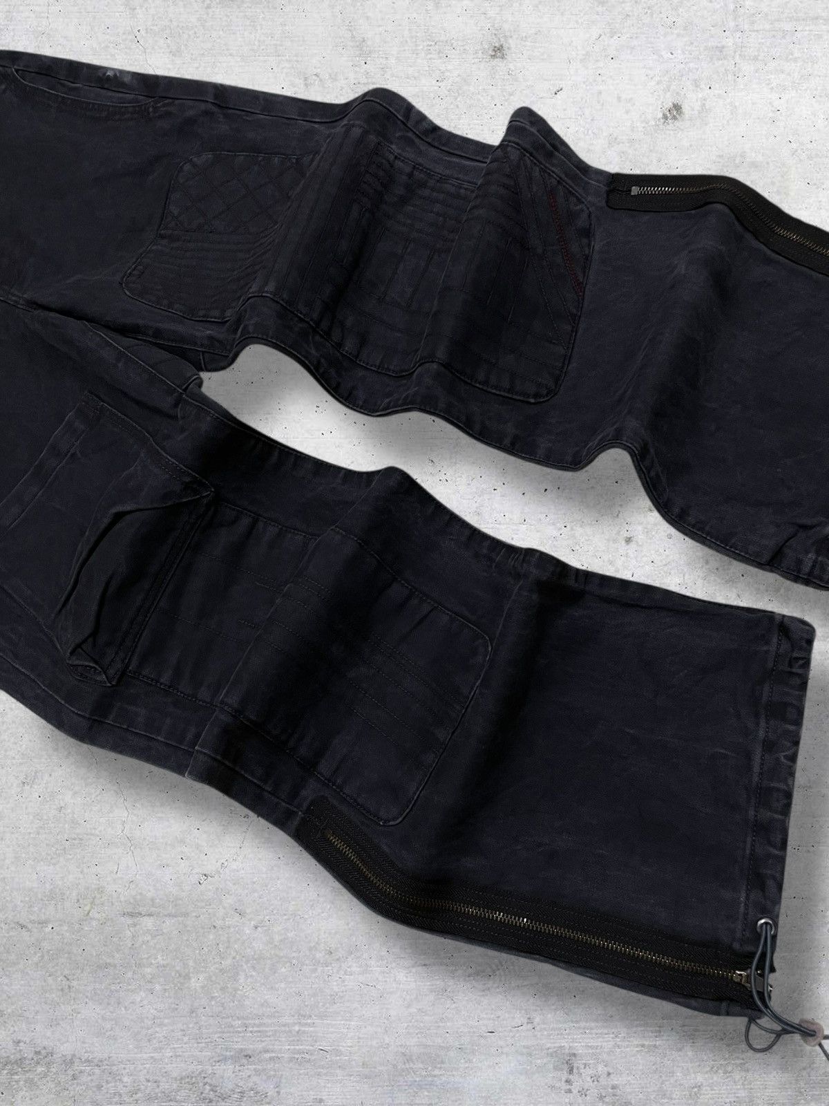 PPFM WAFFLISH WAFFLE RARE JAPAN DESIGNER BIKER SAFETY PANT 1990S Size US 30 / EU 46 - 4 Thumbnail