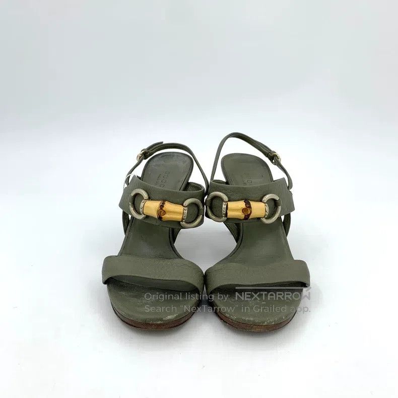 Gucci Gucci Green bamboo joint buckle buckle thick high-heeled s Size US 6.5 / IT 36.5 - 3 Thumbnail
