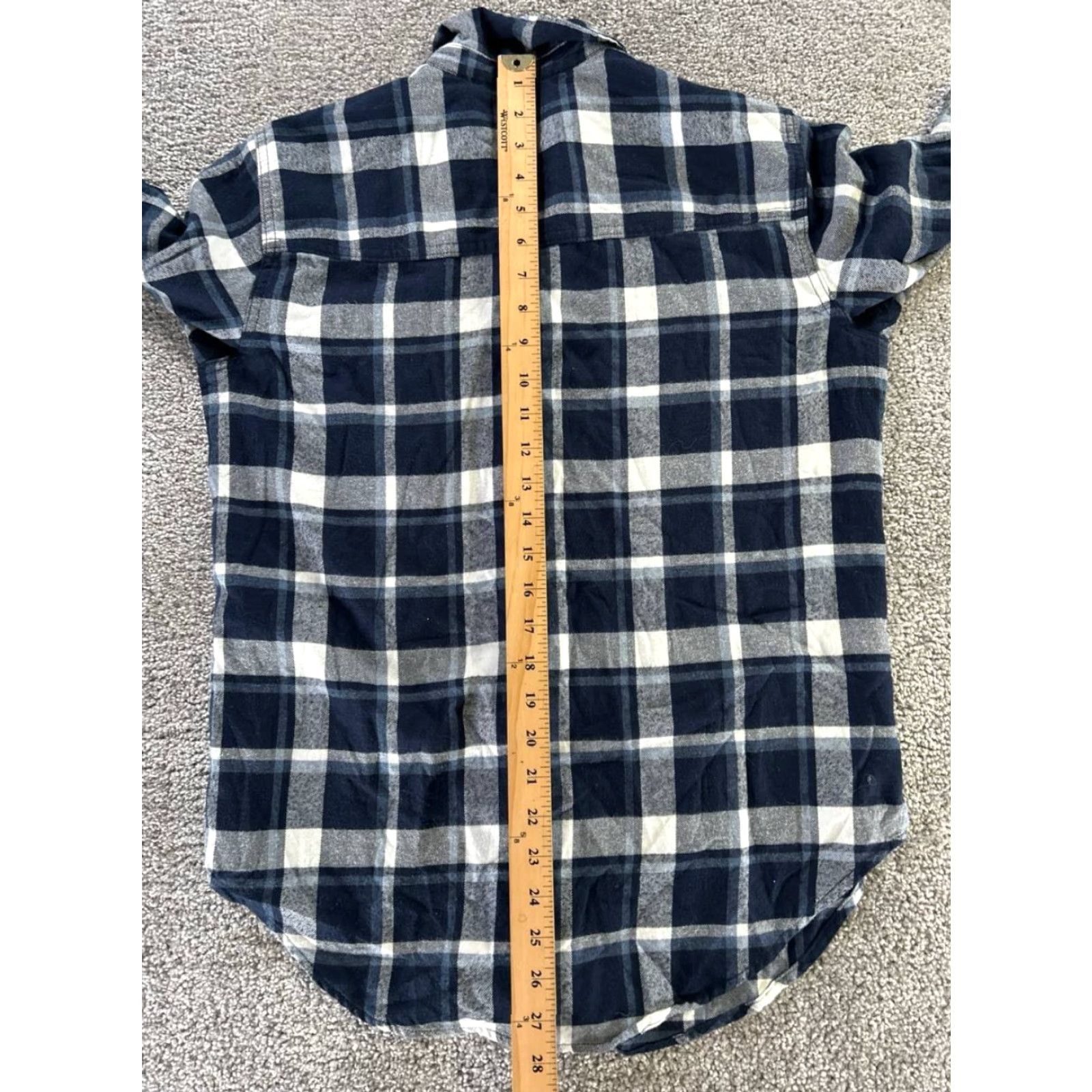 Abercrombie & Fitch Abercrombie & Fitch Shirt Womens Small Blue Plaid Button-Up Knit Viscose Short Sleeve? Size S / US 4 / IT 40 - 7 Thumbnail