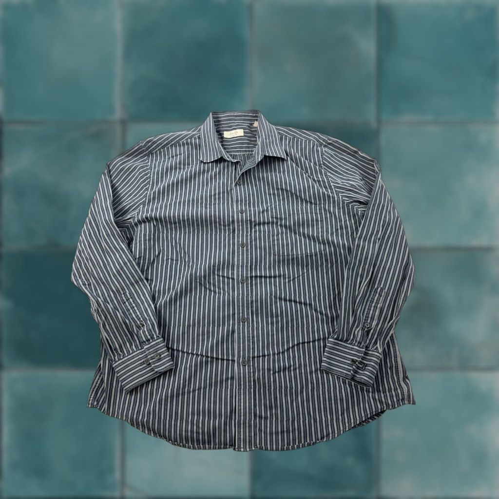 Tasso Elba Tasso Elba Shirt Mens 2XL Striped Long Sleeve Slim Fit Button Up Size US XXL / EU 58 / 5 - 1 Thumbnail