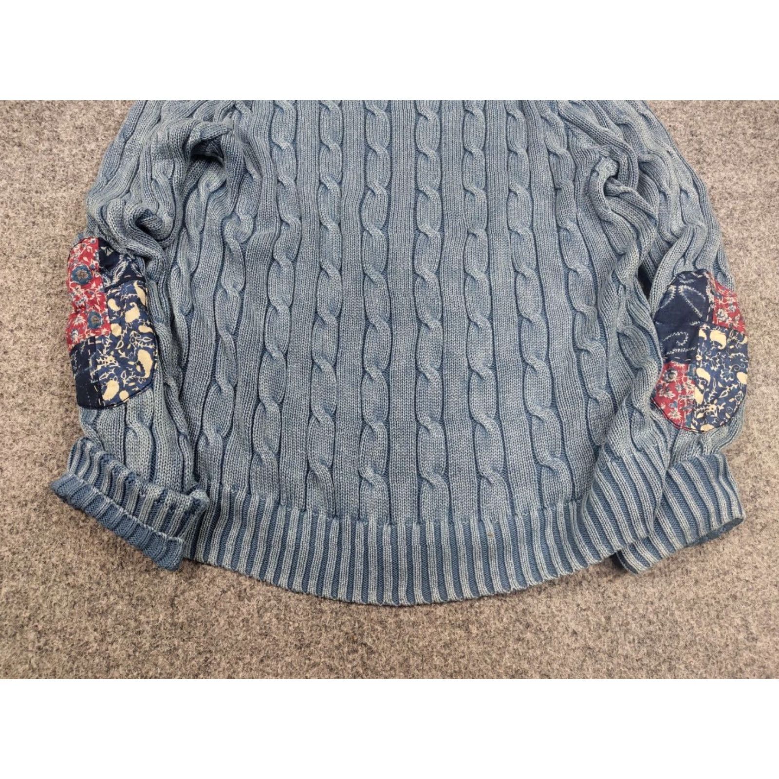 Polo Ralph Lauren VINTAGE Polo Ralph Lauren Indigo Patchwork Elbow Knit Sweater XL Women Blue Patchwork Indigo 90s Vintage Polo Ralph Lauren Shirt Women Sizing XL Size XL / US 12-14 / IT 48-50 - 7 Thumbnail